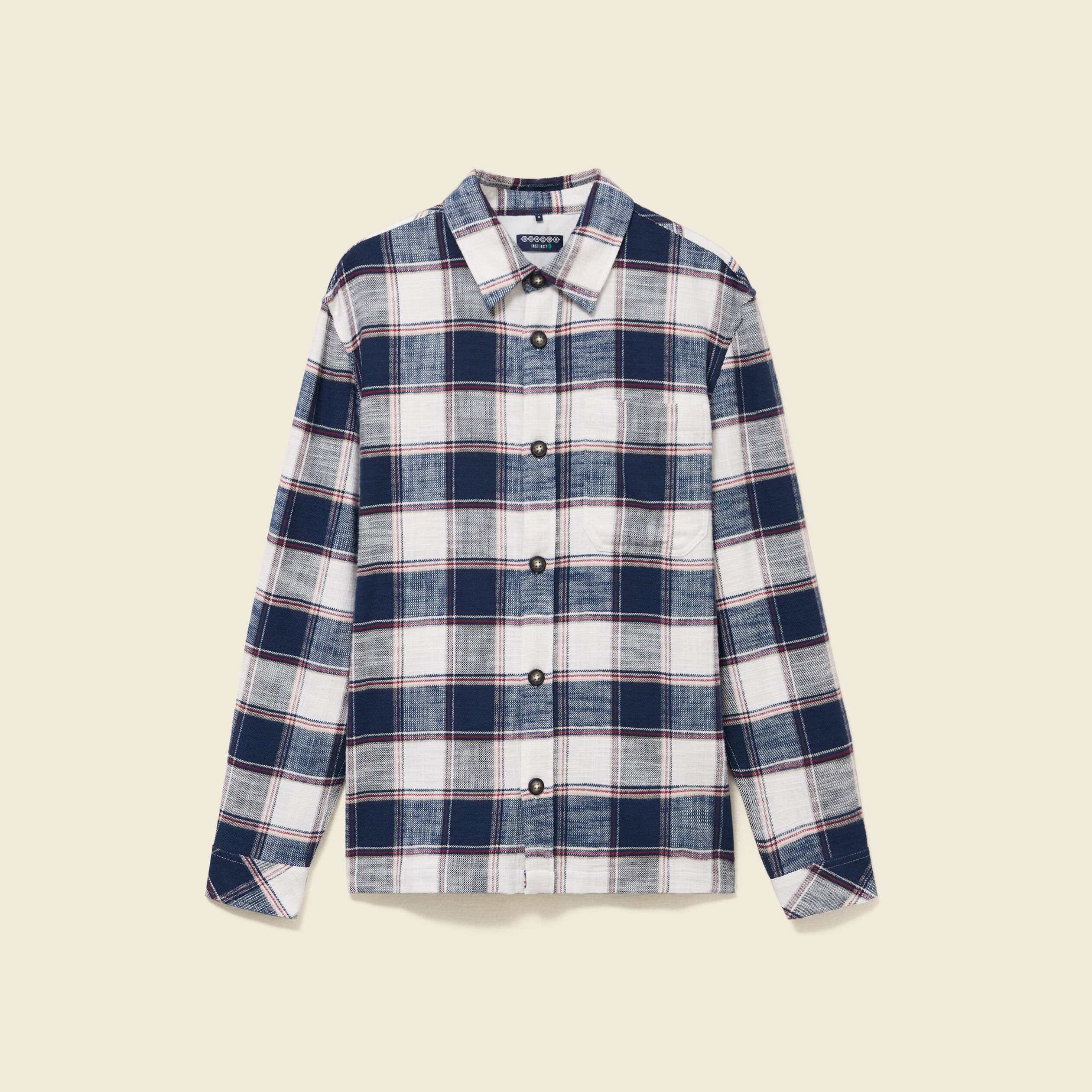 Surchemise en coton manches longues bleu marine homme
