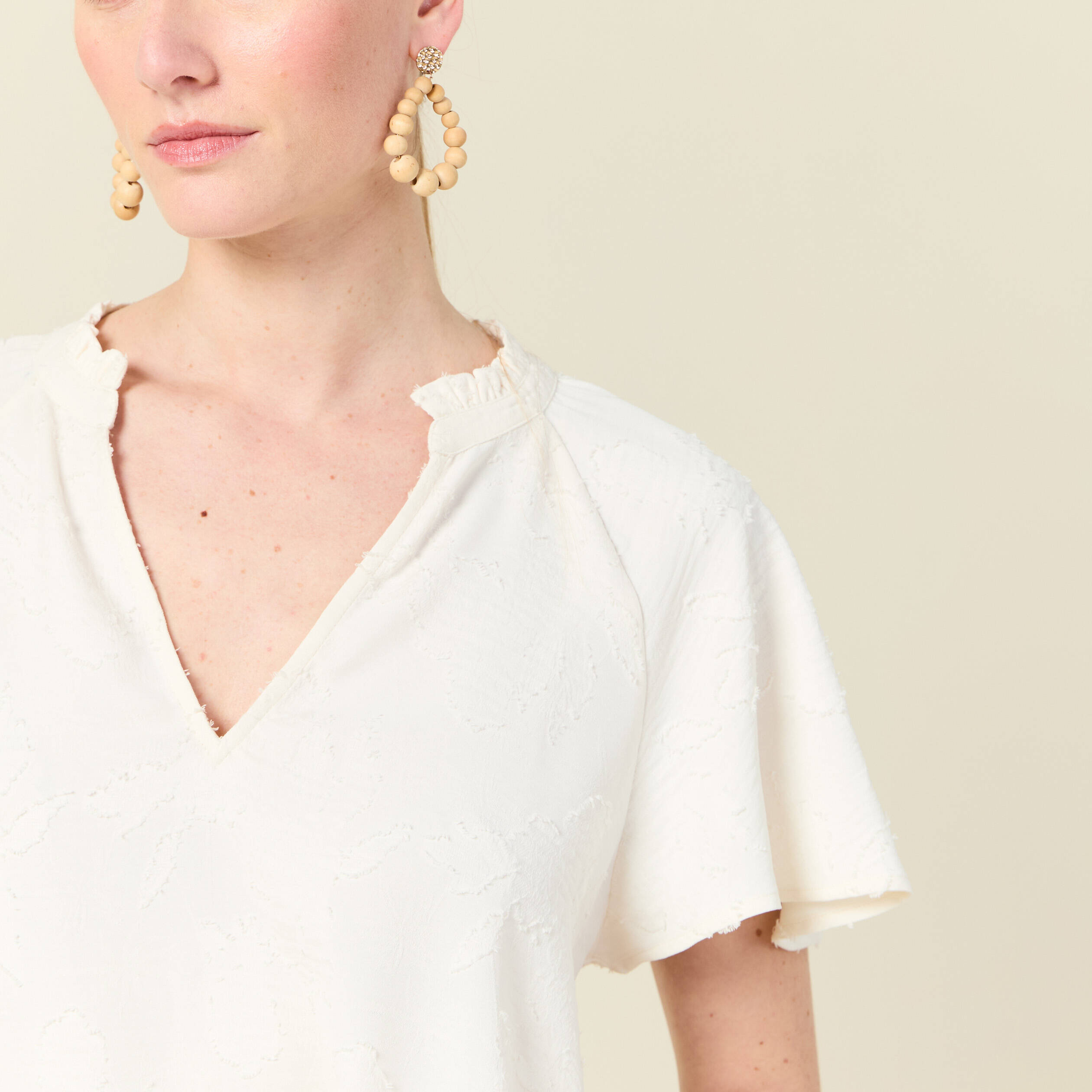 Blouse manches courtes blanc femme