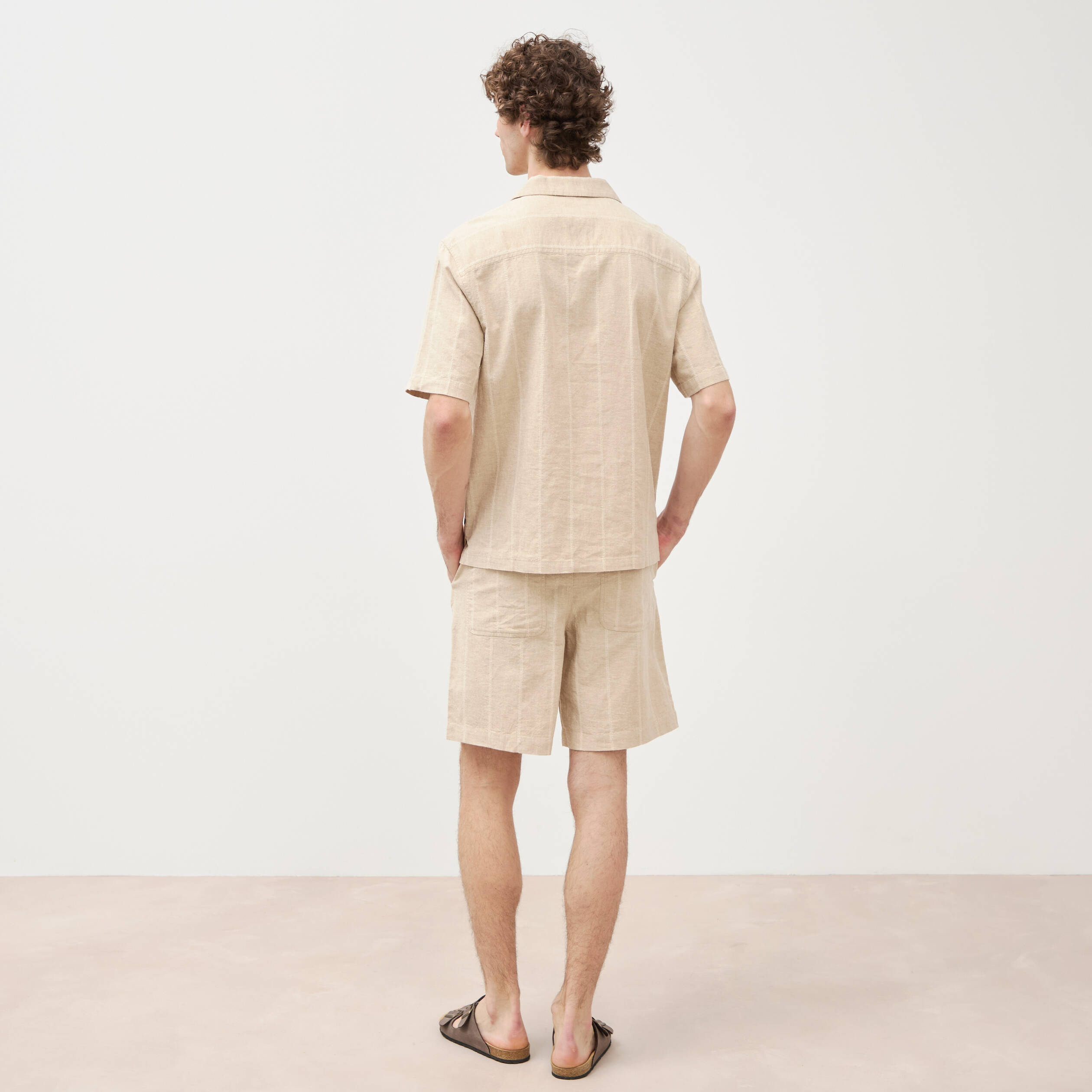 Chemise boyfriend manches courtes vert clair homme