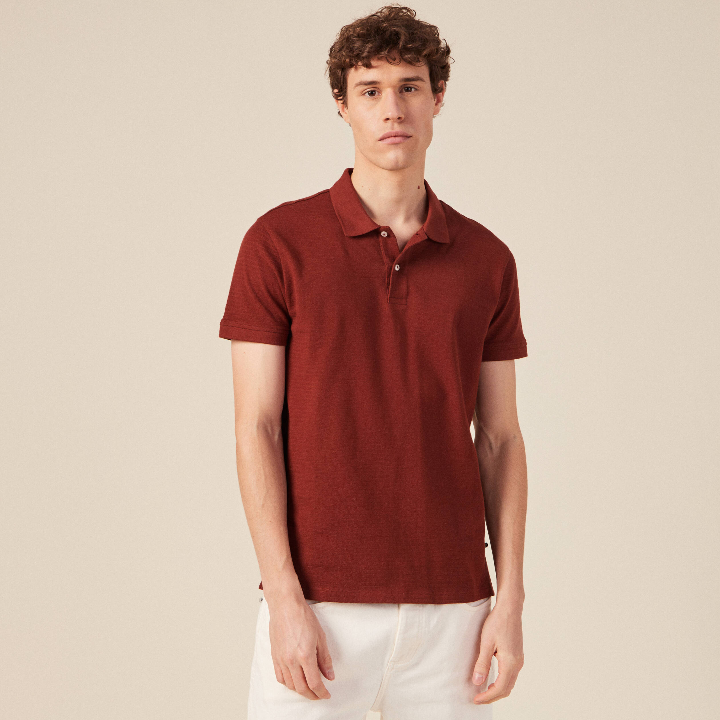 polo eco responsable marron cognac homme Polo éco-responsable marron cognac homme