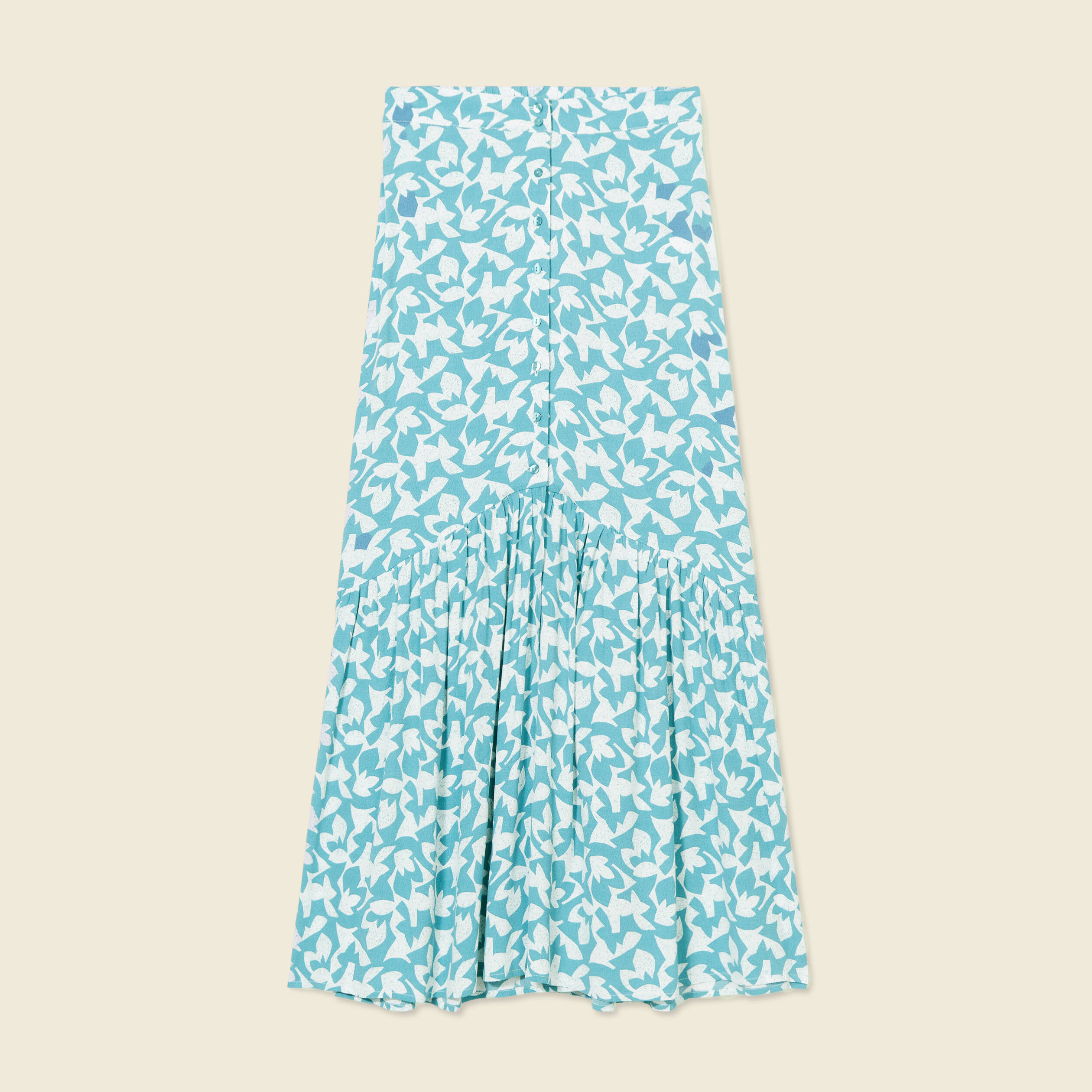 jupe longue evasee fluide blanc femme Jupe longue évasée fluide blanc femme