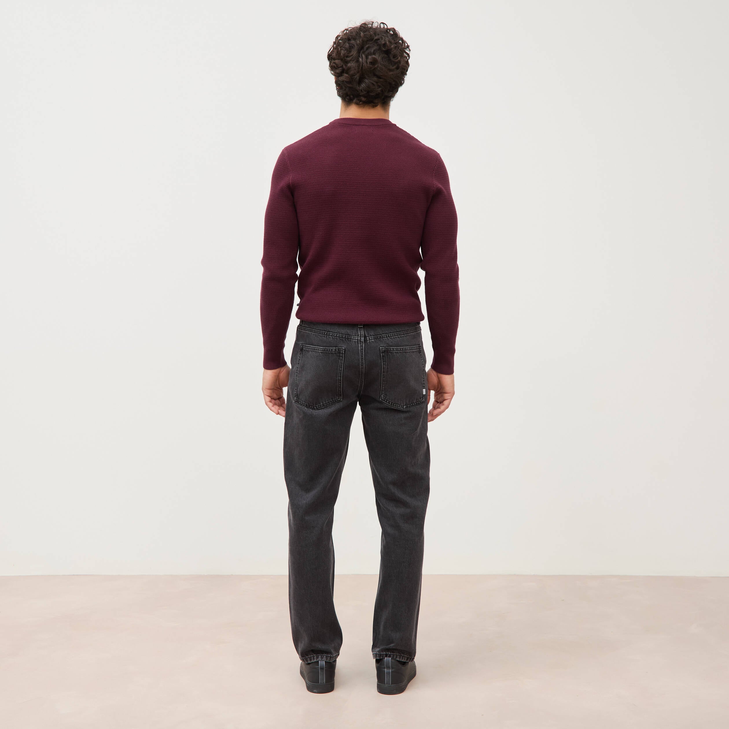 Jeans large relaxed denim noir homme