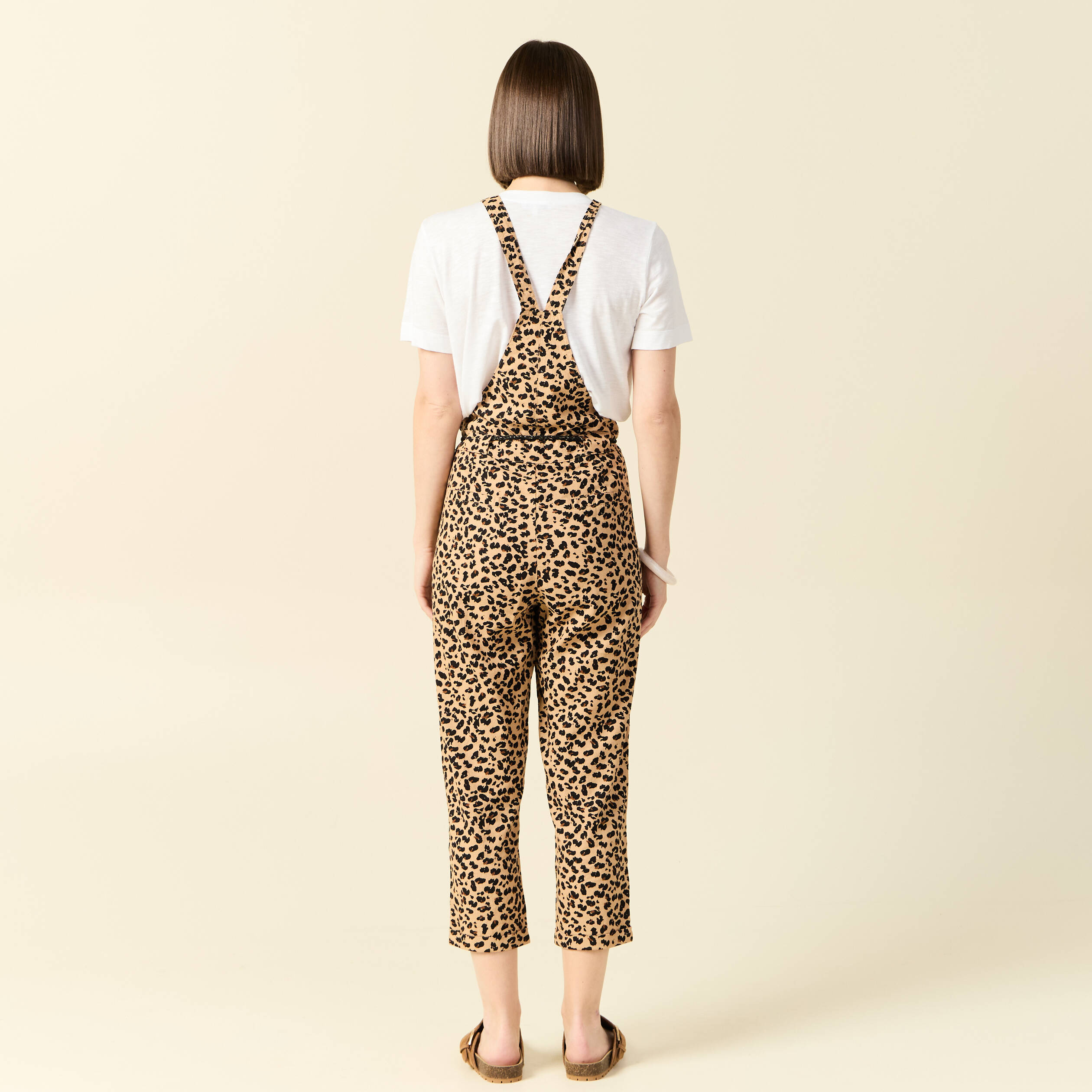 Salopette droite 7/8&egrave;me camel femme