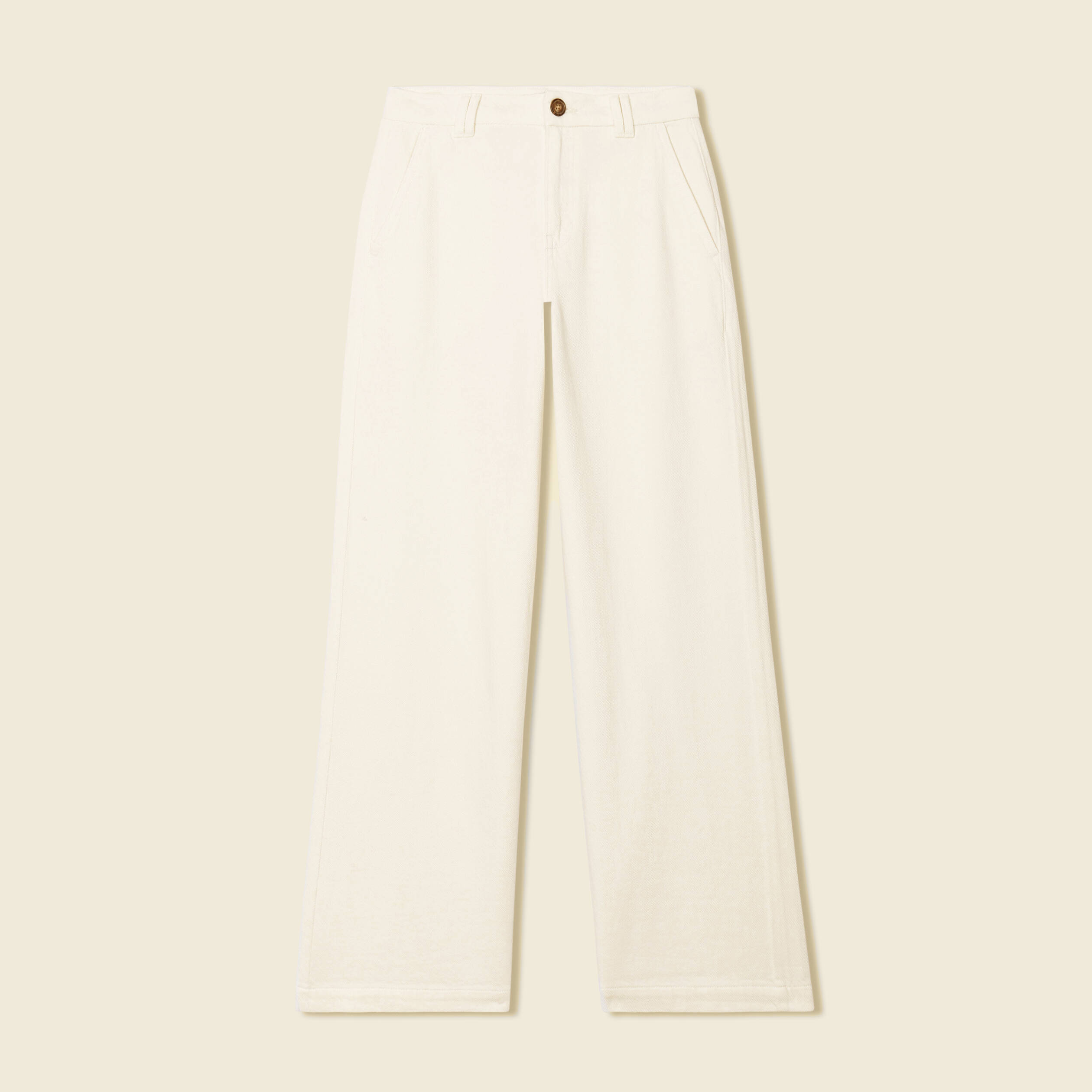 jeans flare taille haute creme femme Jeans flare taille haute creme femme