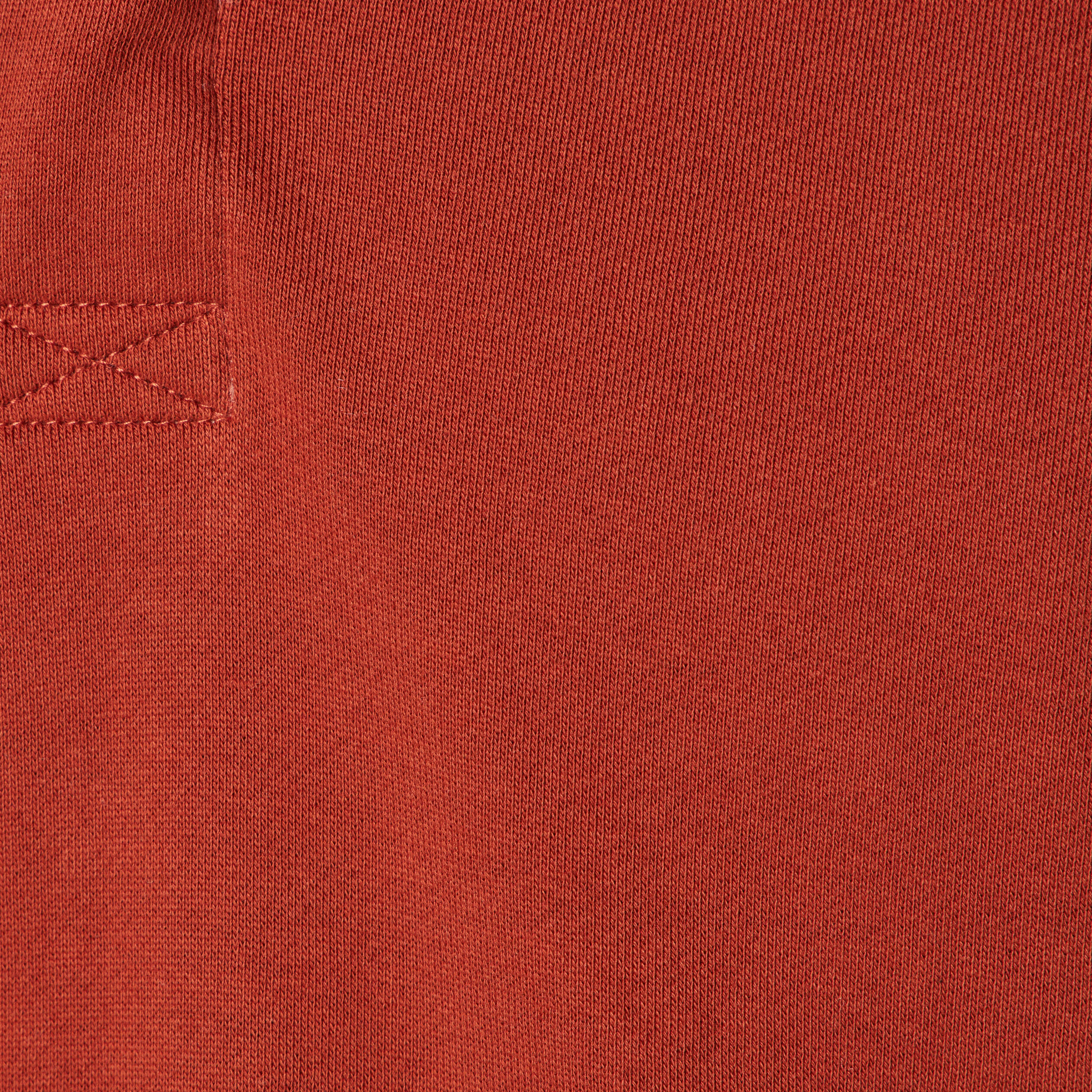 Sweat manches longues col polo marron cognac homme