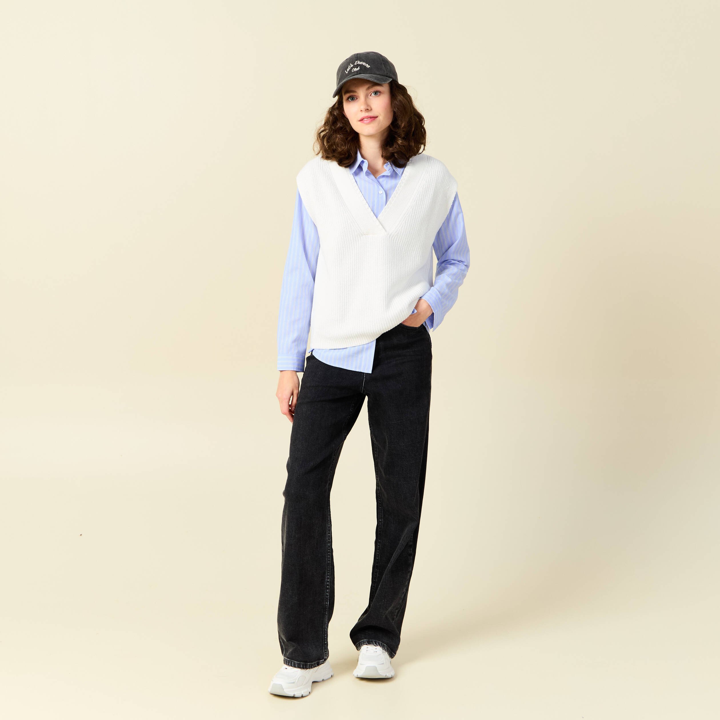 Pull éco-responsable ecru femme