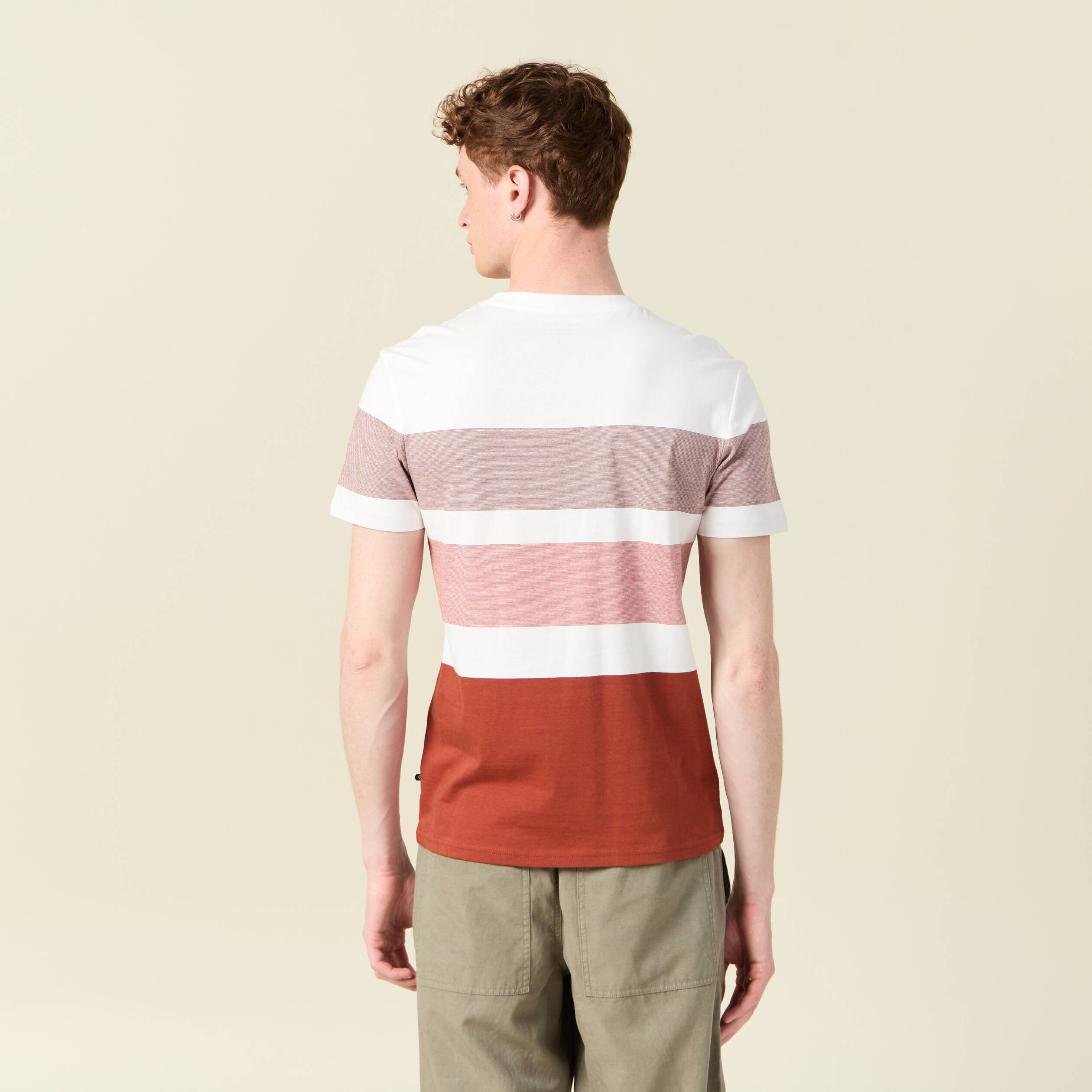 t shirt manches courtes marron cognac homme T-shirt manches courtes marron cognac homme