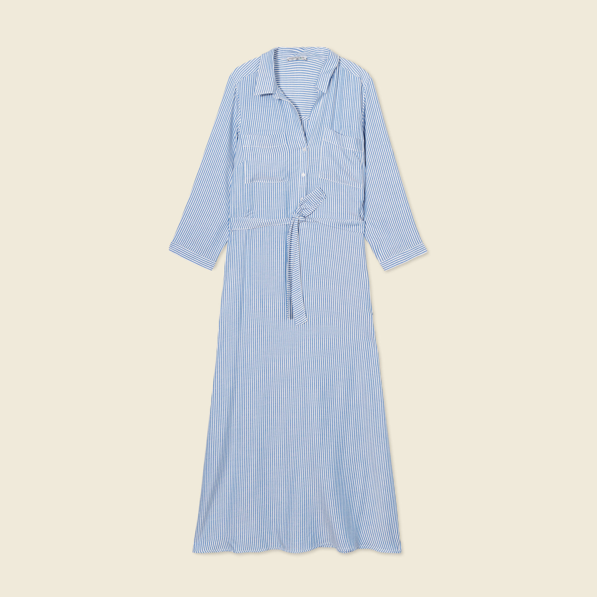 robe chemise eco responsable ecru femme Robe chemise éco-responsable ecru femme