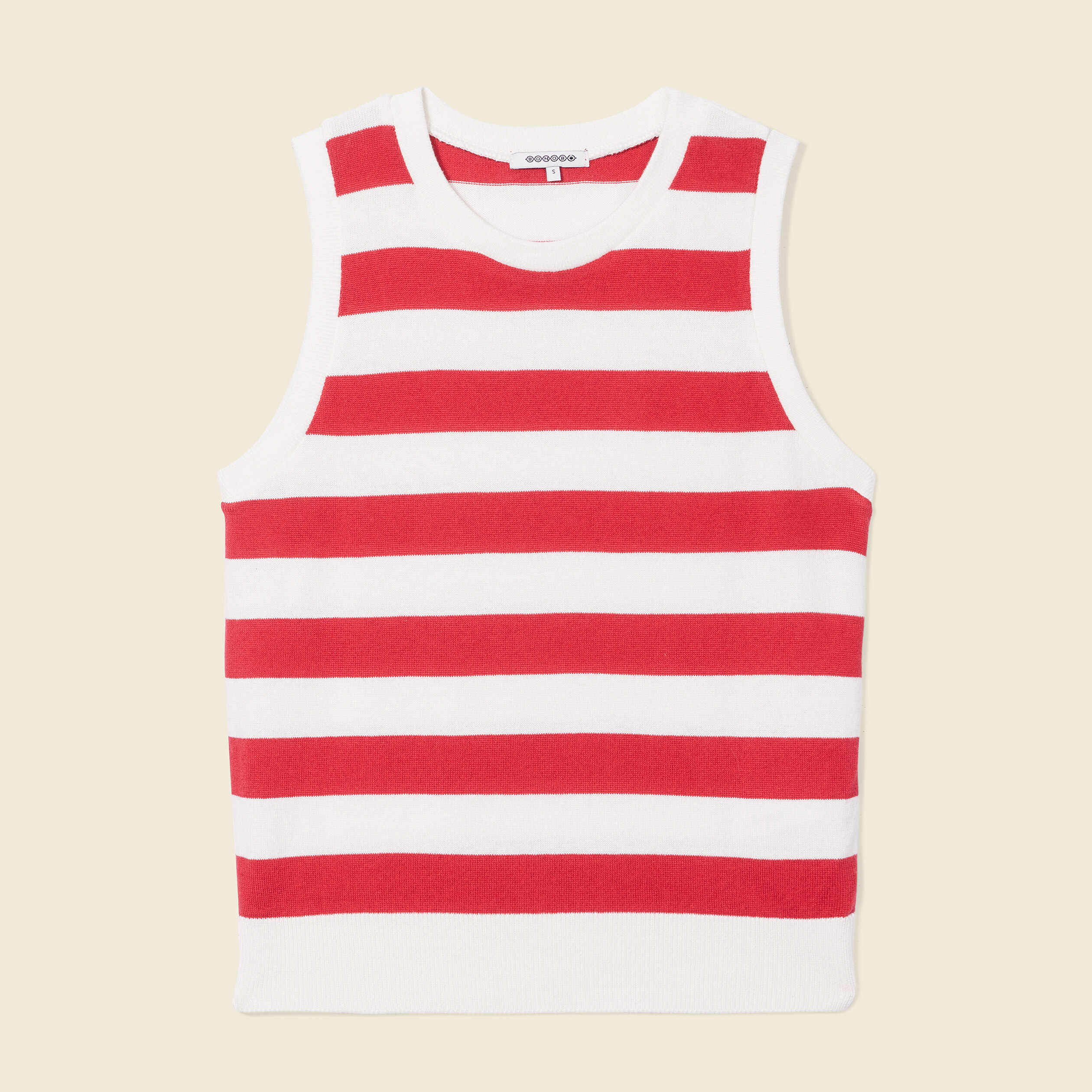 Débardeur pull sans manches rouge clair femme
