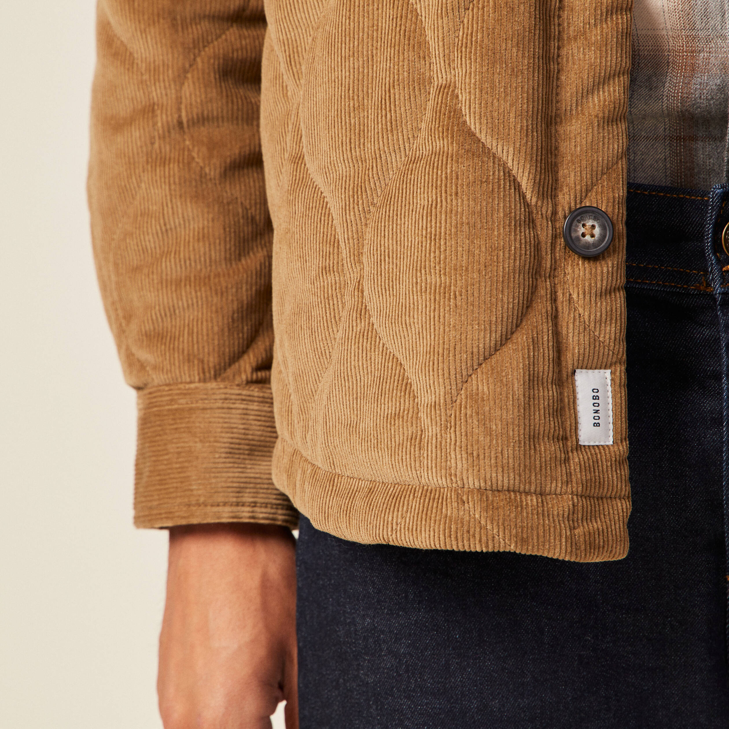 Surchemise éco-responsable beige homme