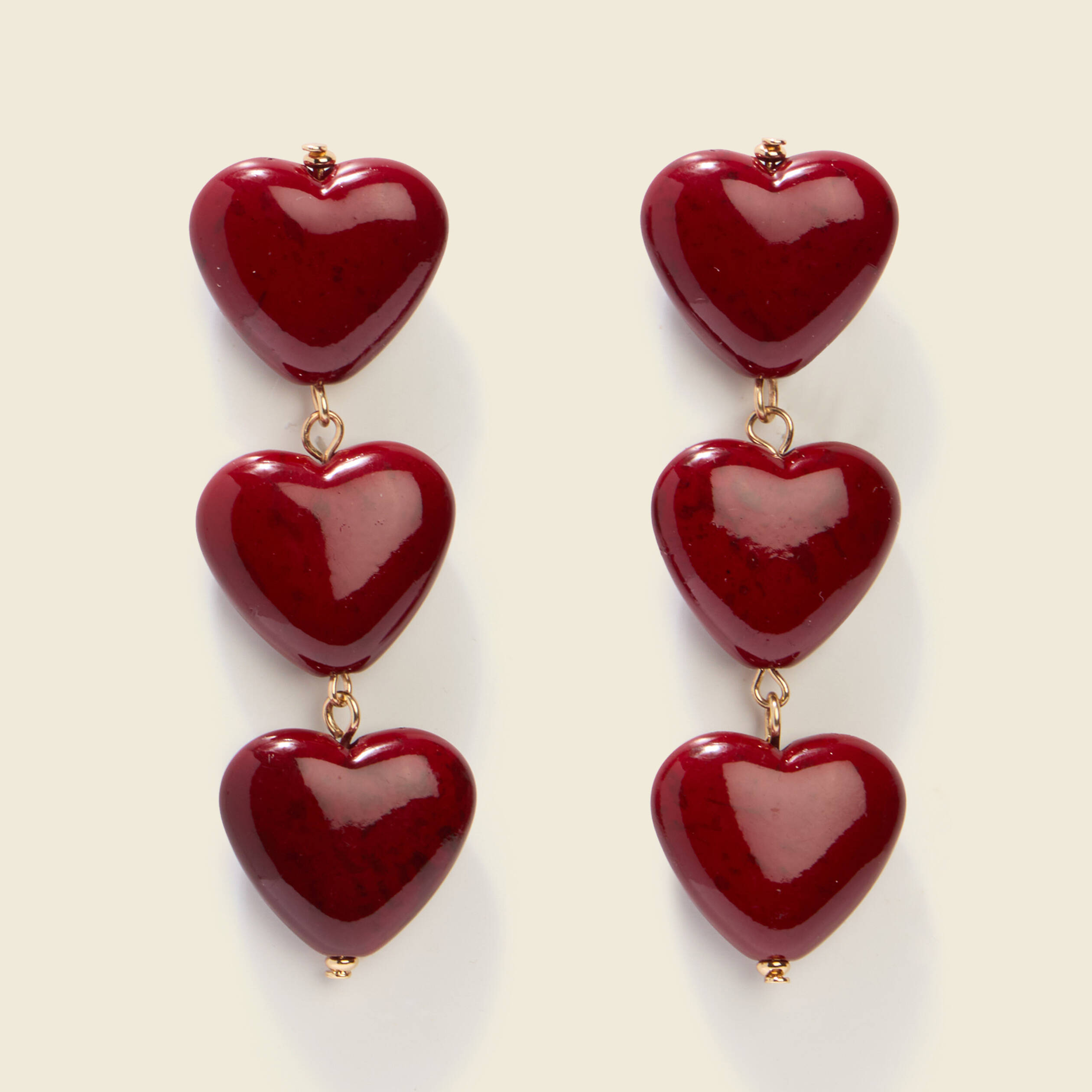 Boucles d'oreilles rouge fonc&eacute; femme