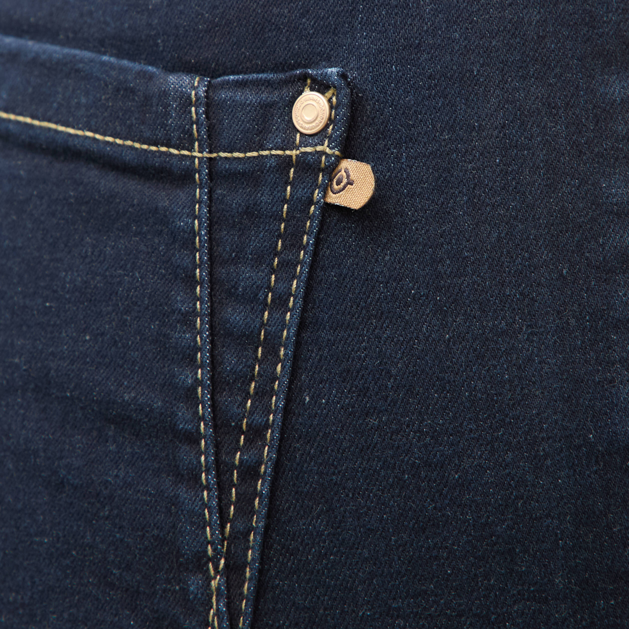 Jeans regular 7/8&egrave;me taille standard denim brut rinse femme
