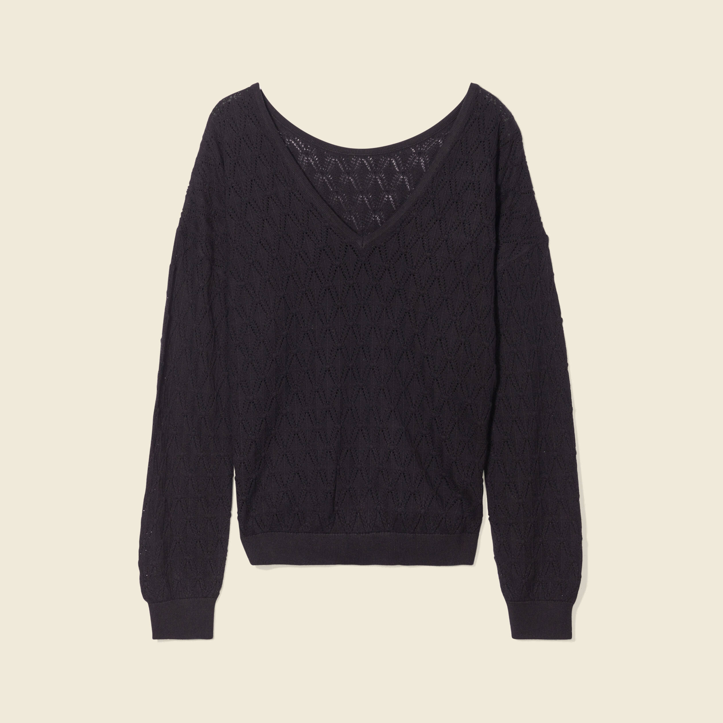 Pull fin à manches longues noir femme