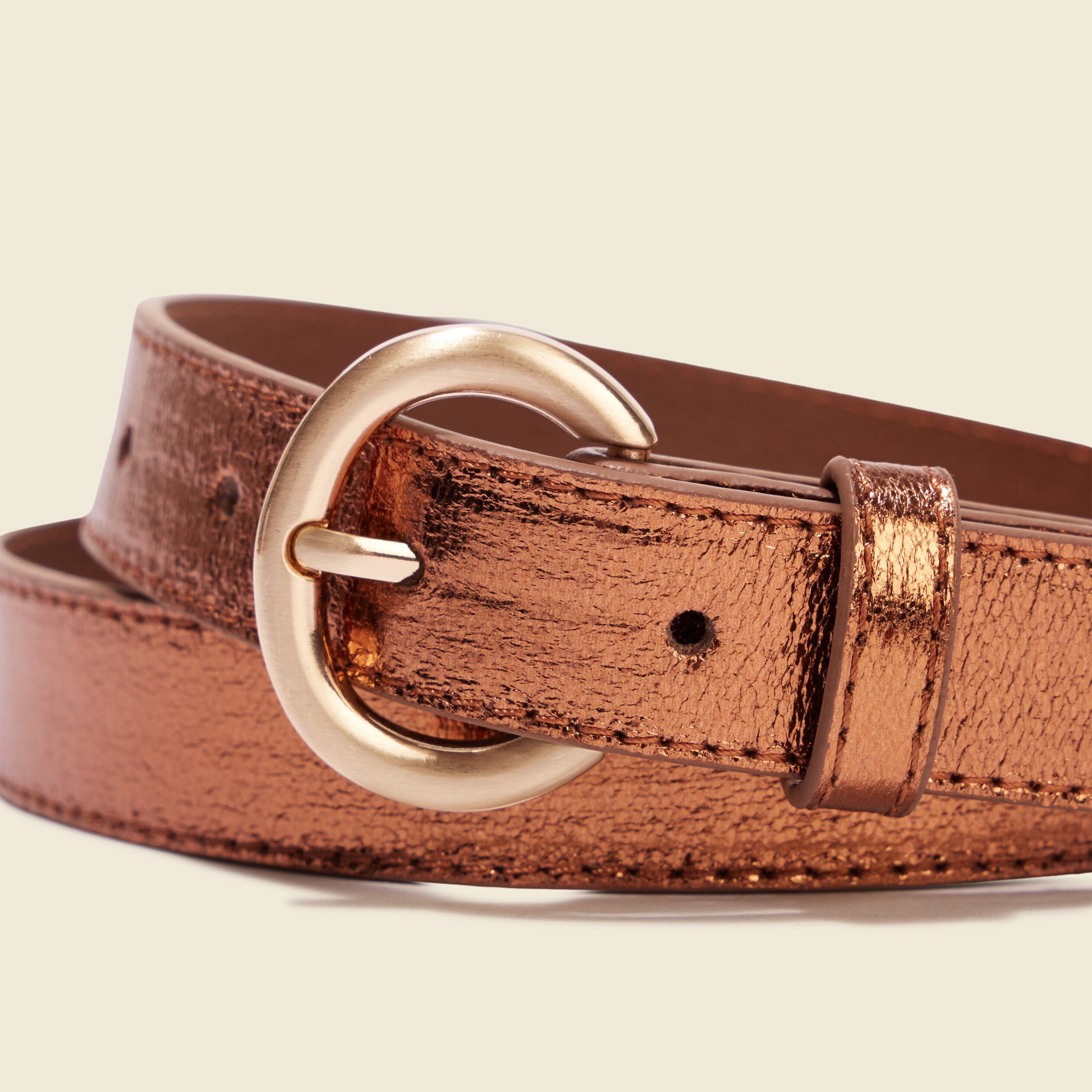 Ceinture irisée marron cognac femme