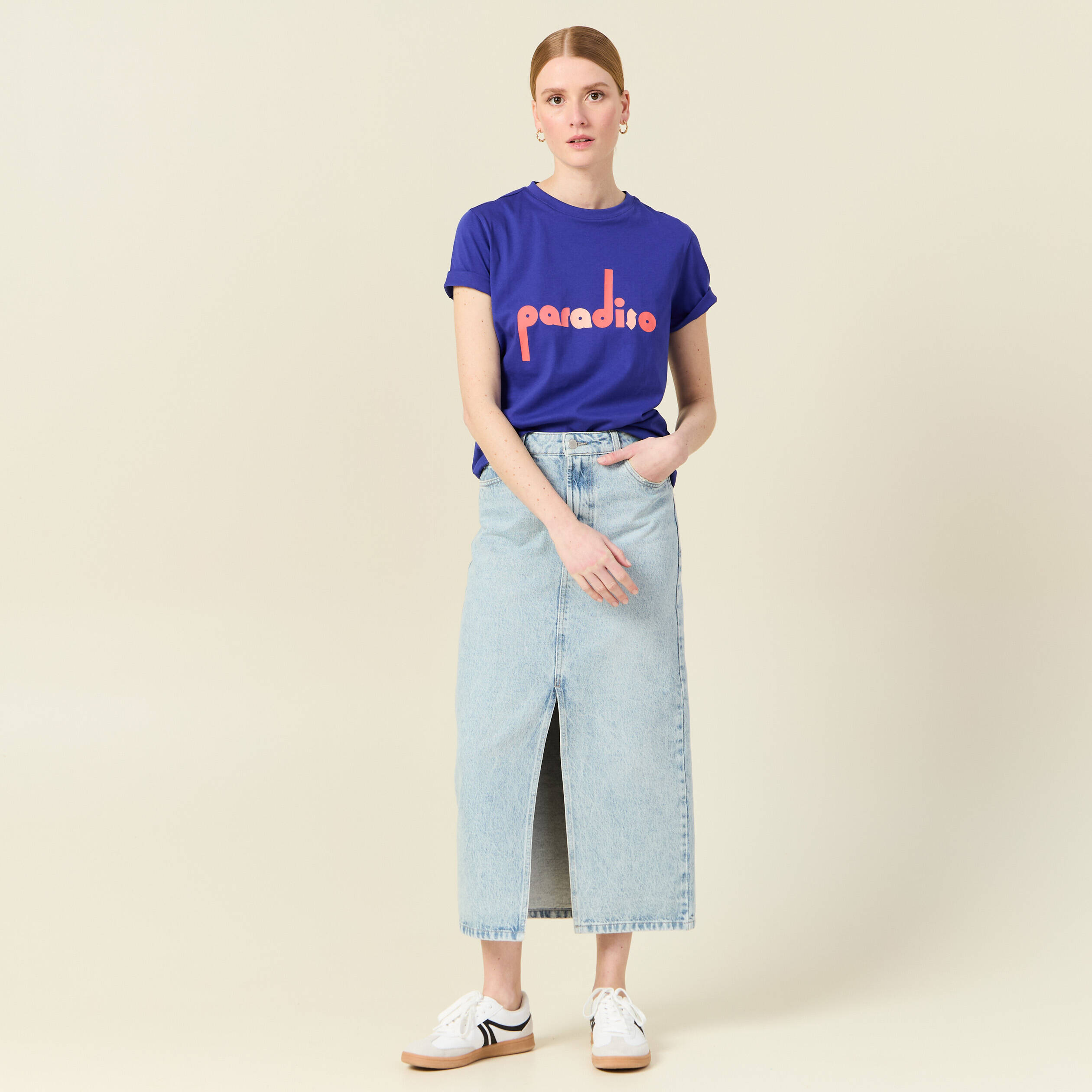t shirt eco responsable bleu violet femme T-shirt éco-responsable bleu violet femme