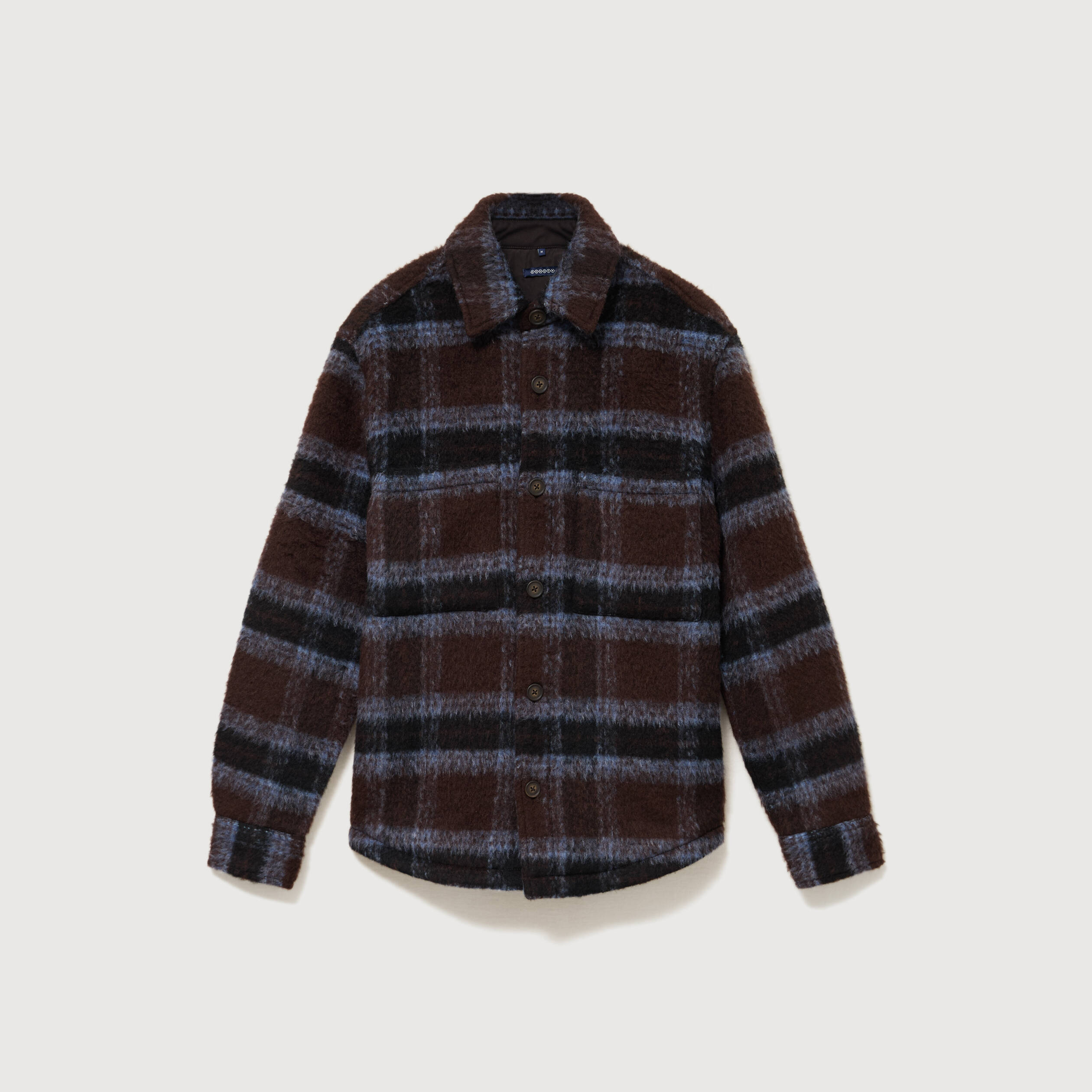 Surchemise oversize manches longues marron homme