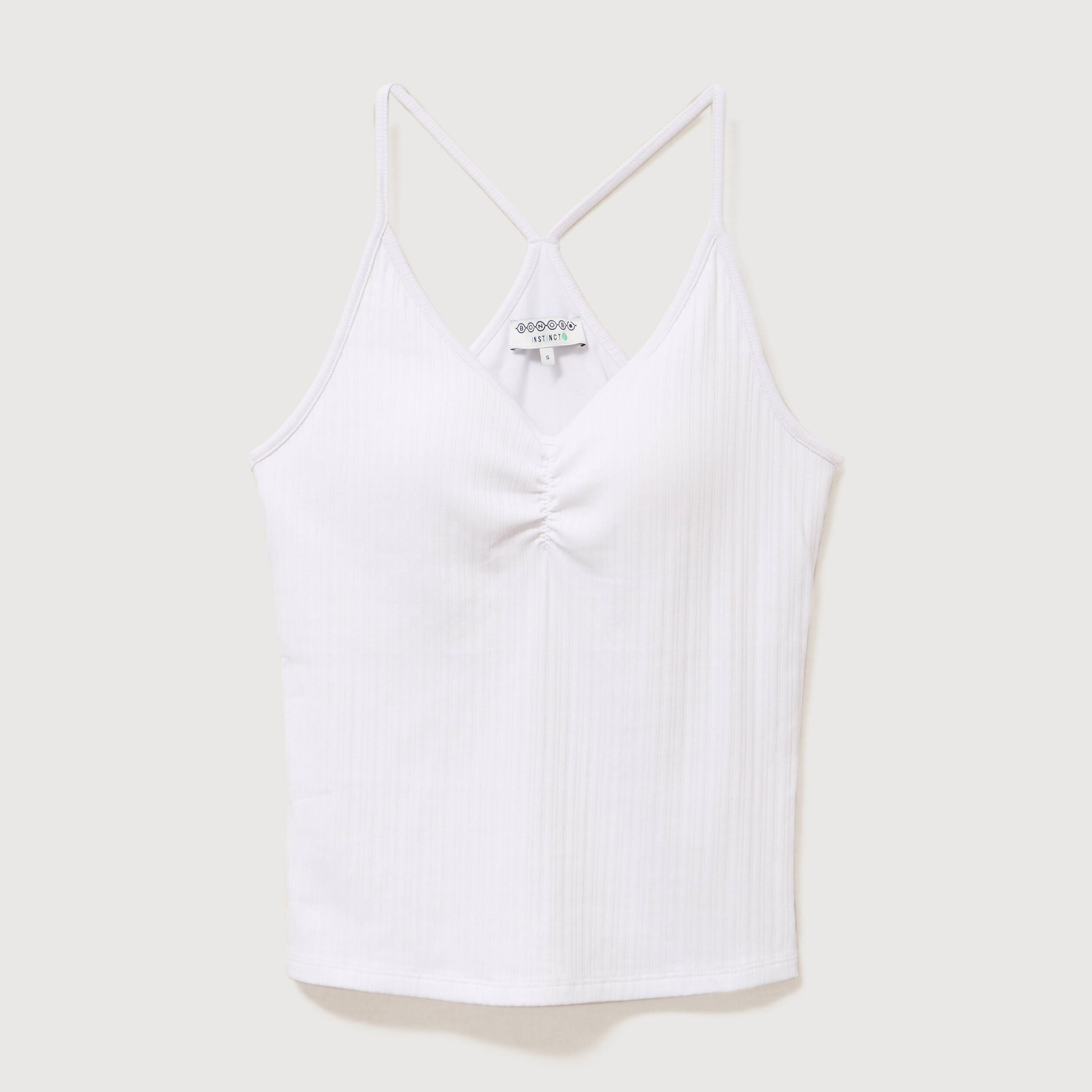 D&eacute;bardeur d&eacute;collet&eacute; &agrave; bretelles blanc femme