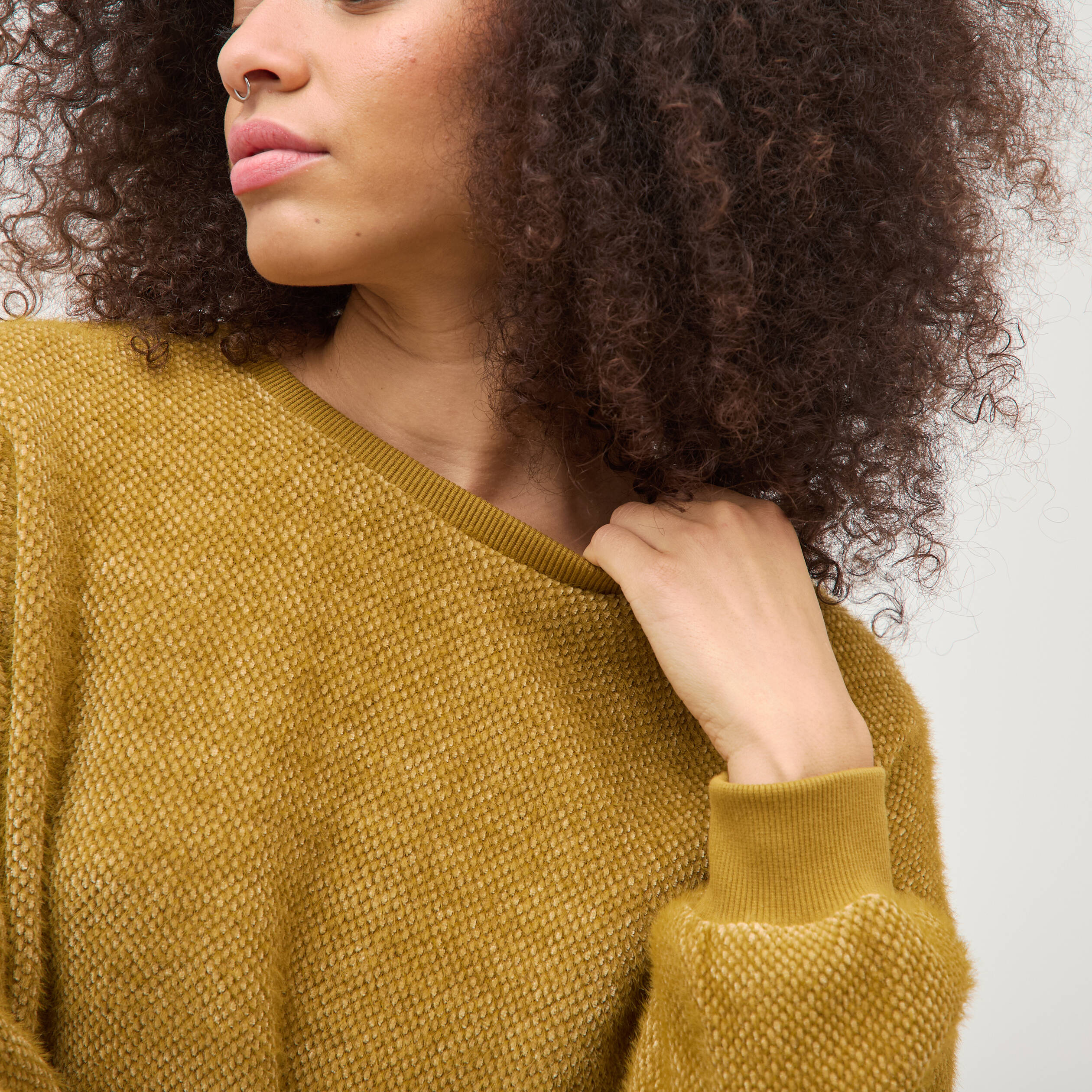 Sweat manches longues camel femme