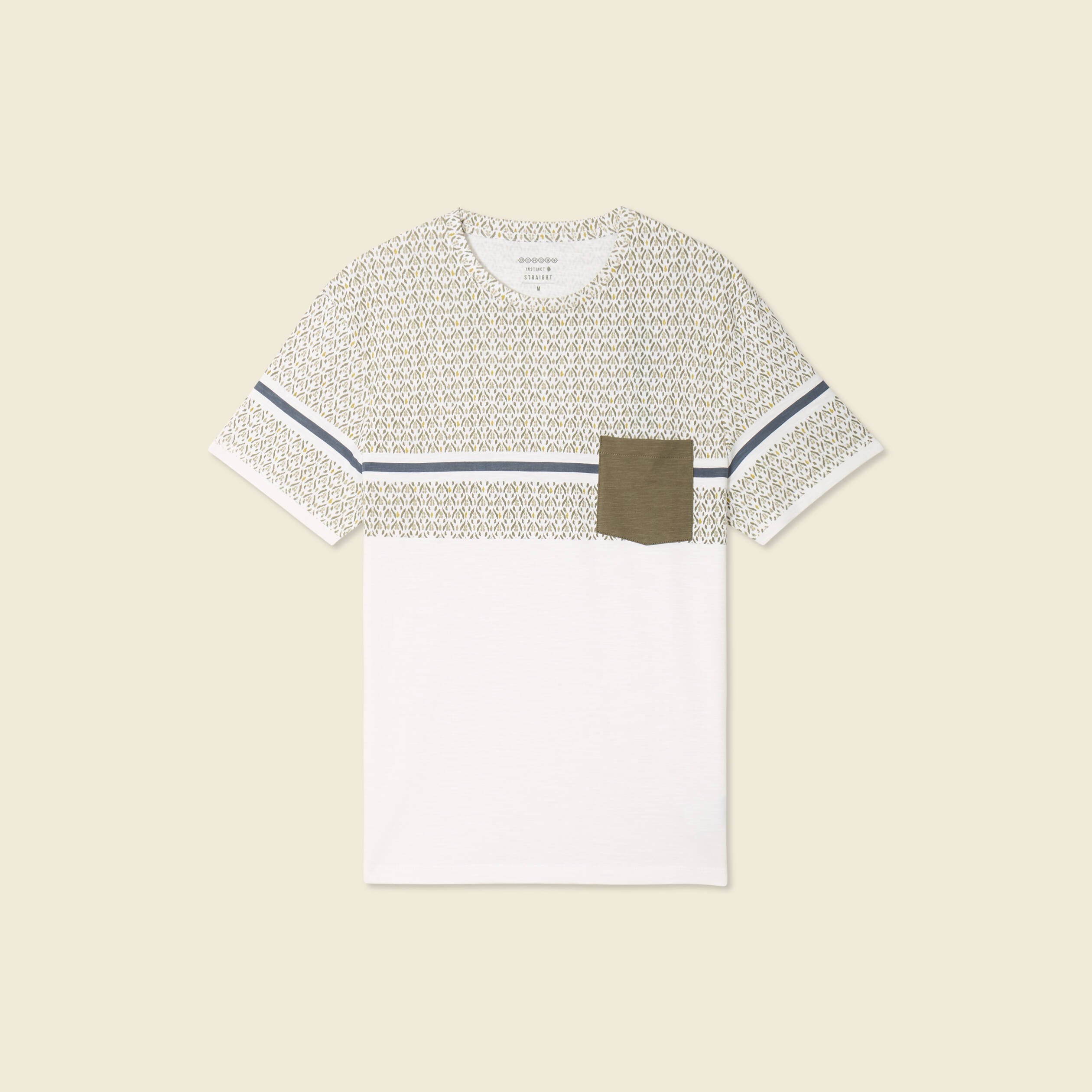 t shirt manches courtes ecru homme T-shirt manches courtes ecru homme