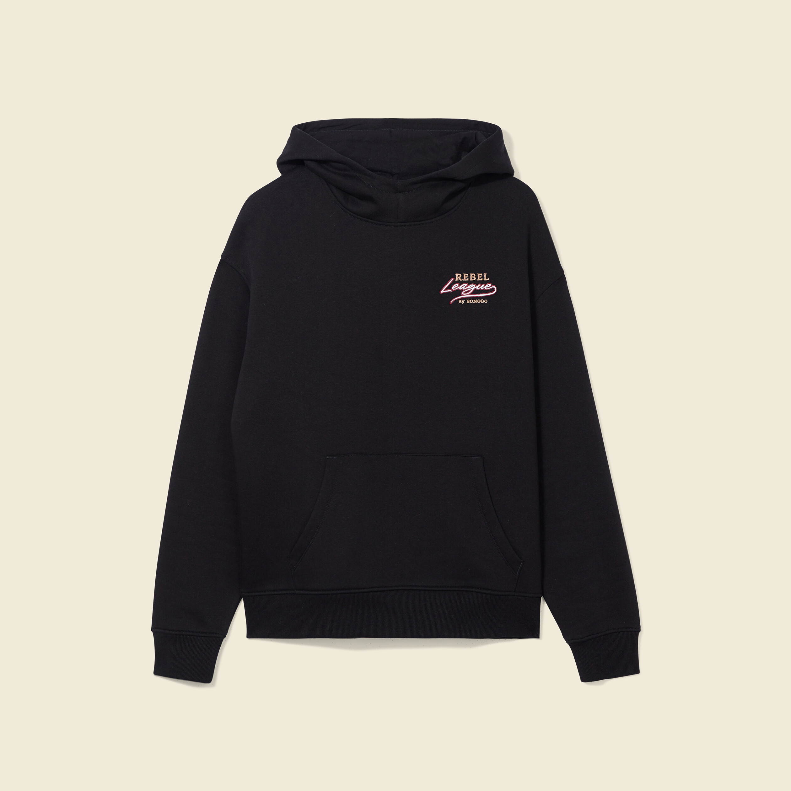 Sweat à capuche brodé noir homme