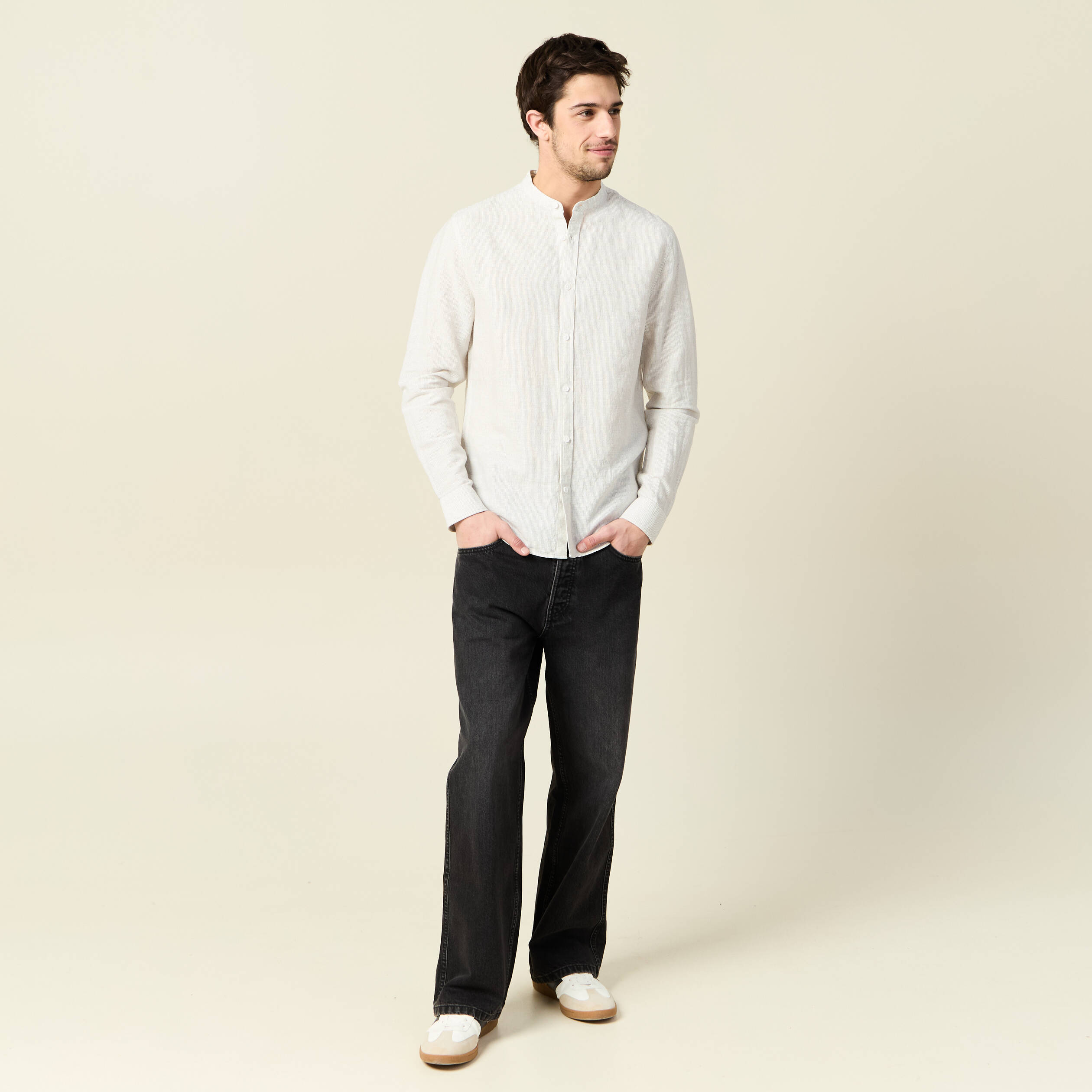 chemise manches longues gris homme Chemise manches longues gris homme