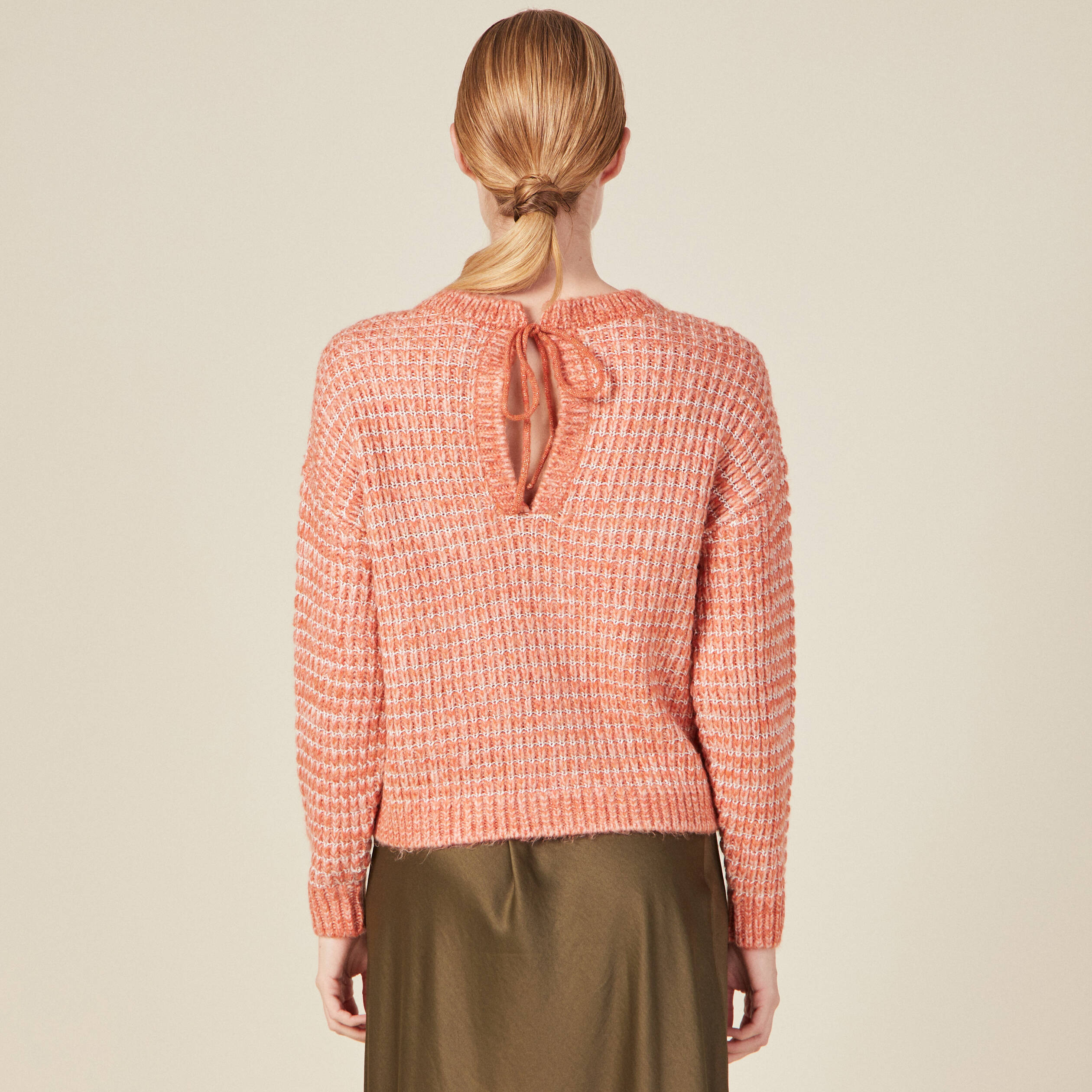 Pull manches longues rouge clair femme