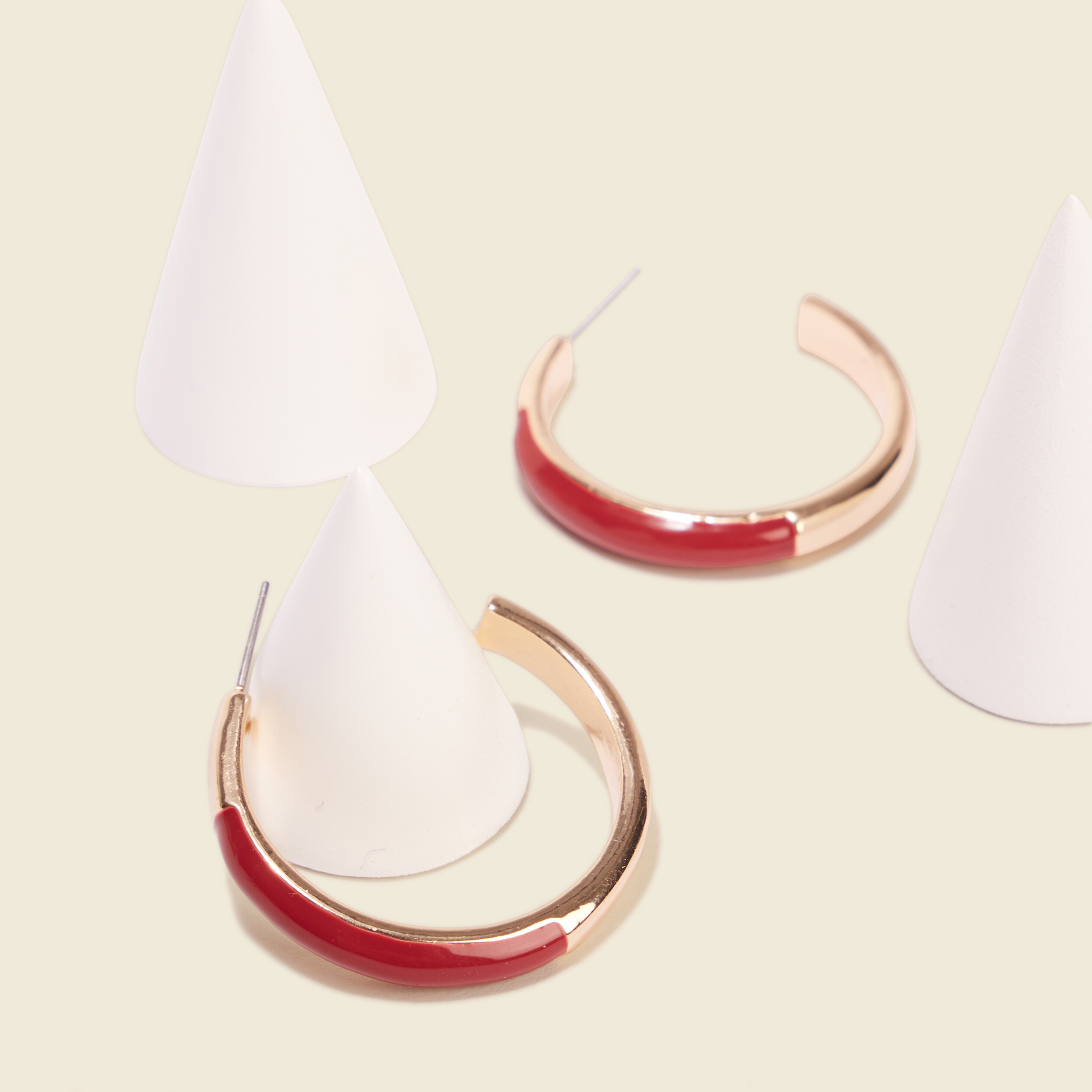 Boucles d'oreilles créoles rouge foncé femme