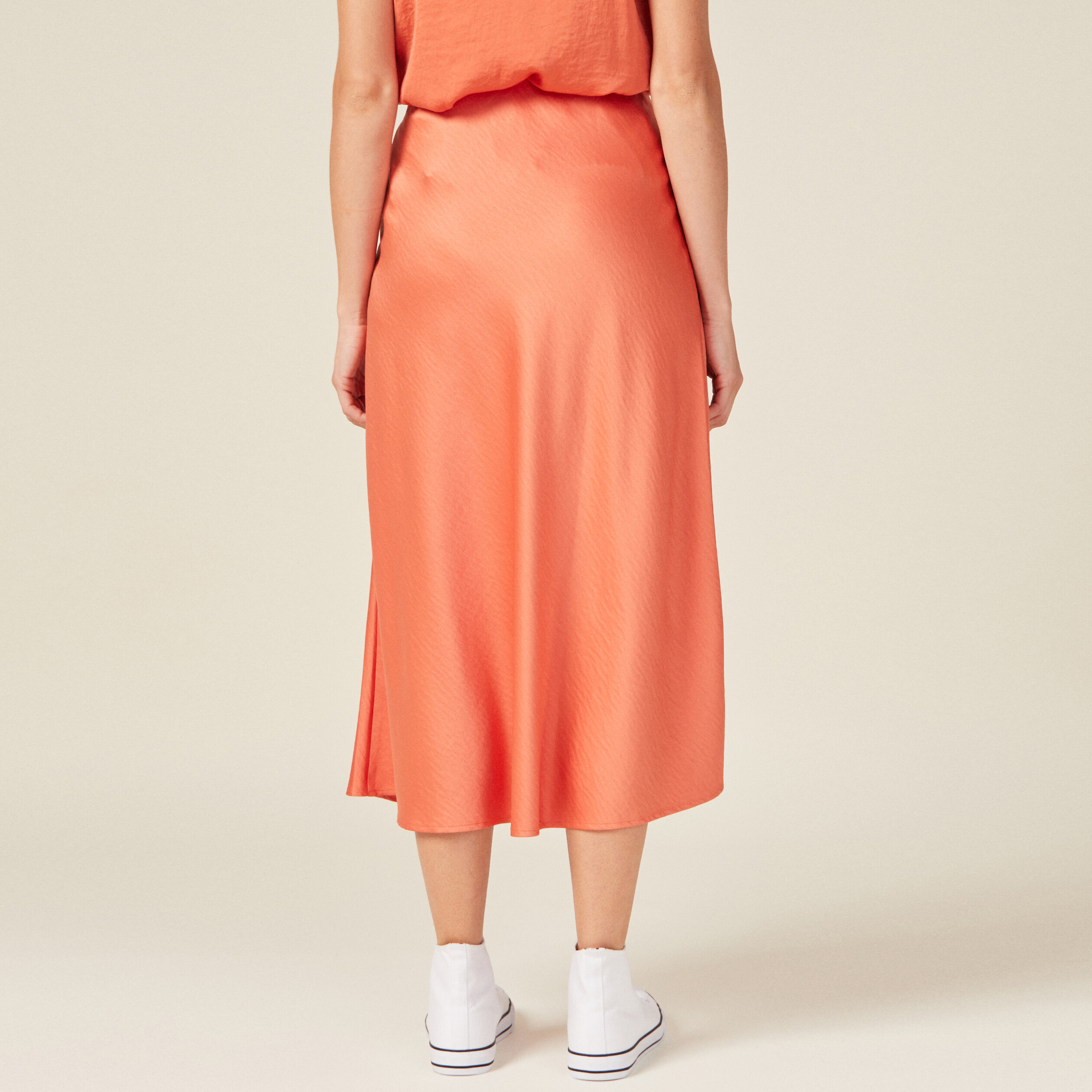 Jupe midi orange cheap