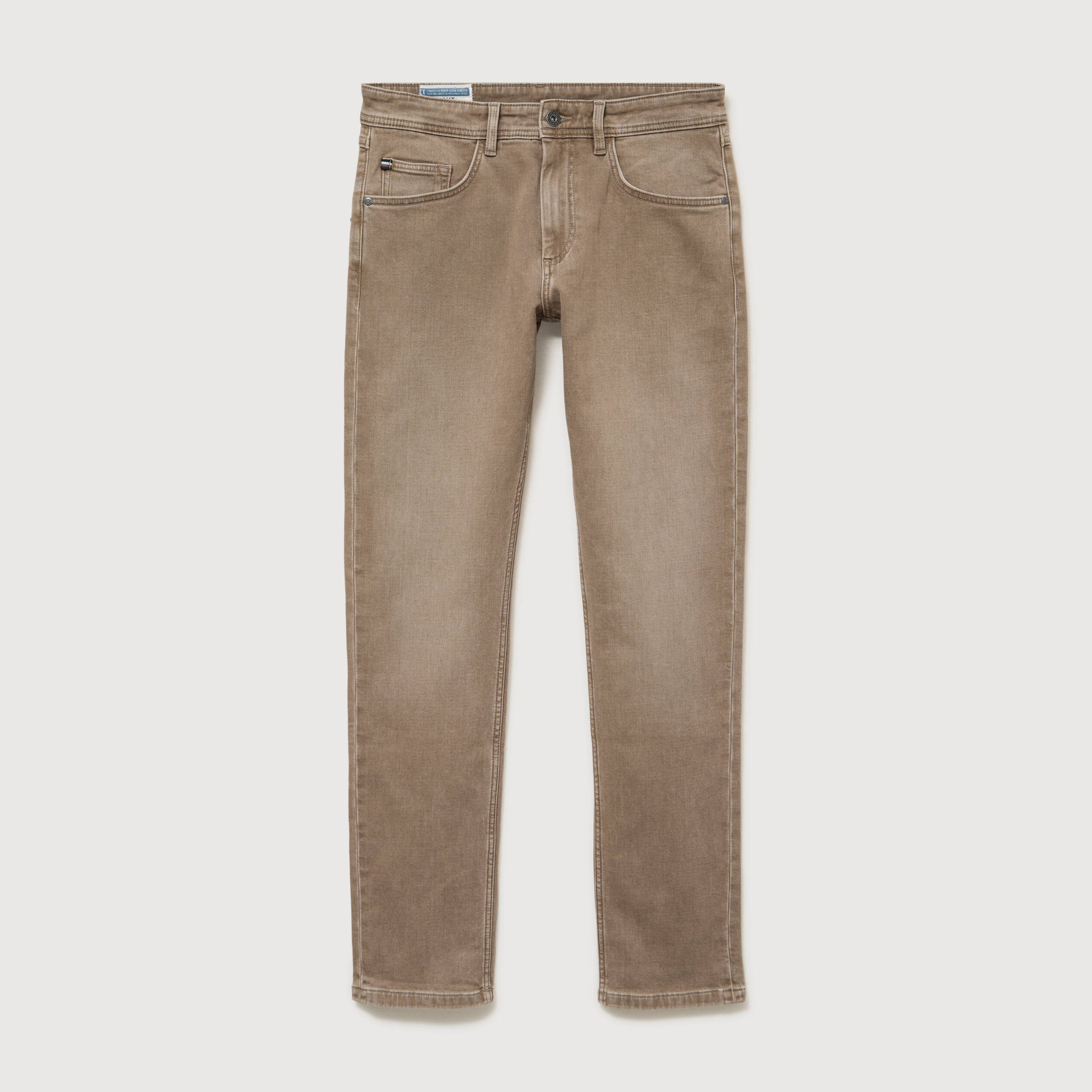 Jeans straight longueur 34 denim denim beige homme