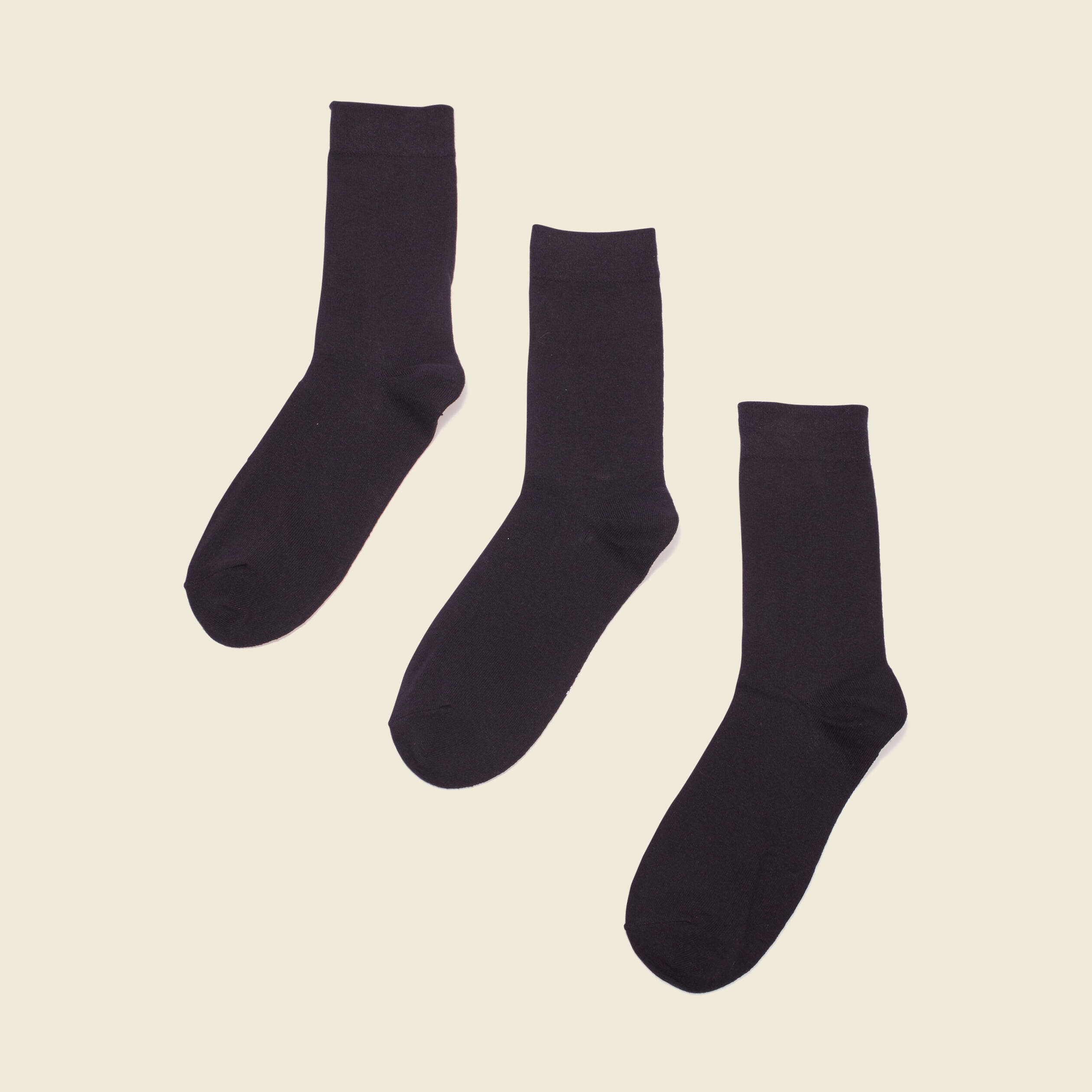 Lot 3 paires de chaussettes homme unies noir homme