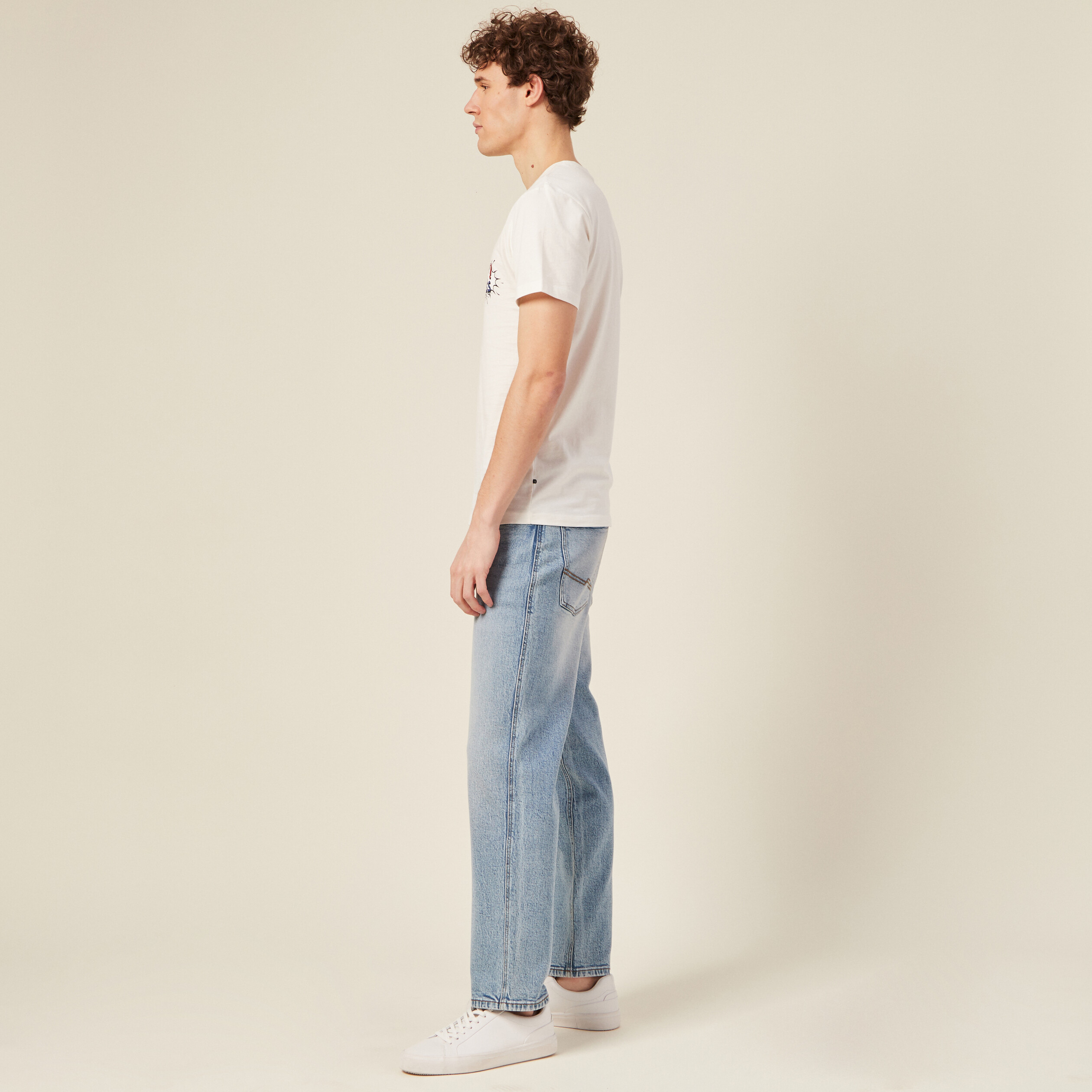 T-shirt manches courtes ecru homme