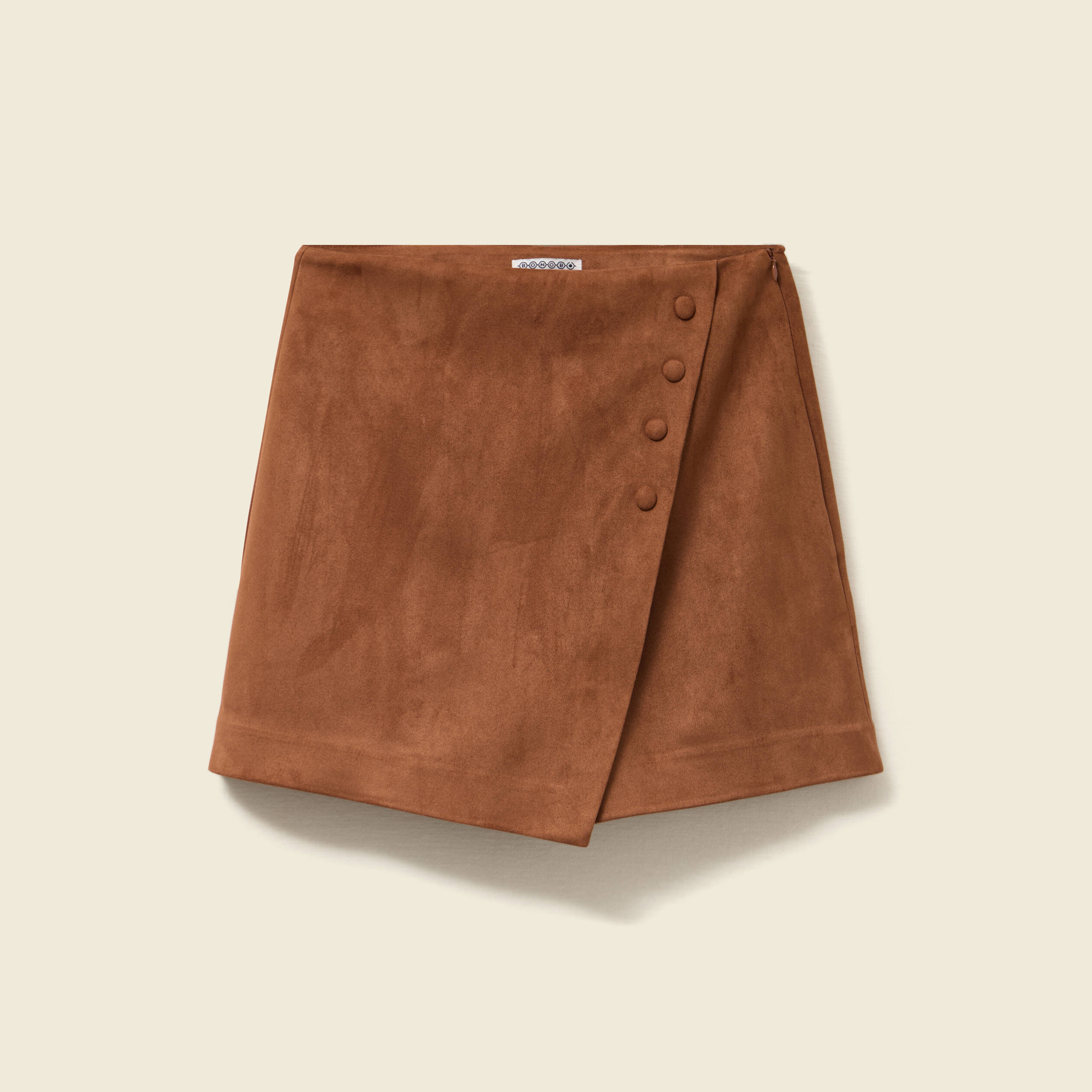 Jupe-short taille haute camel femme