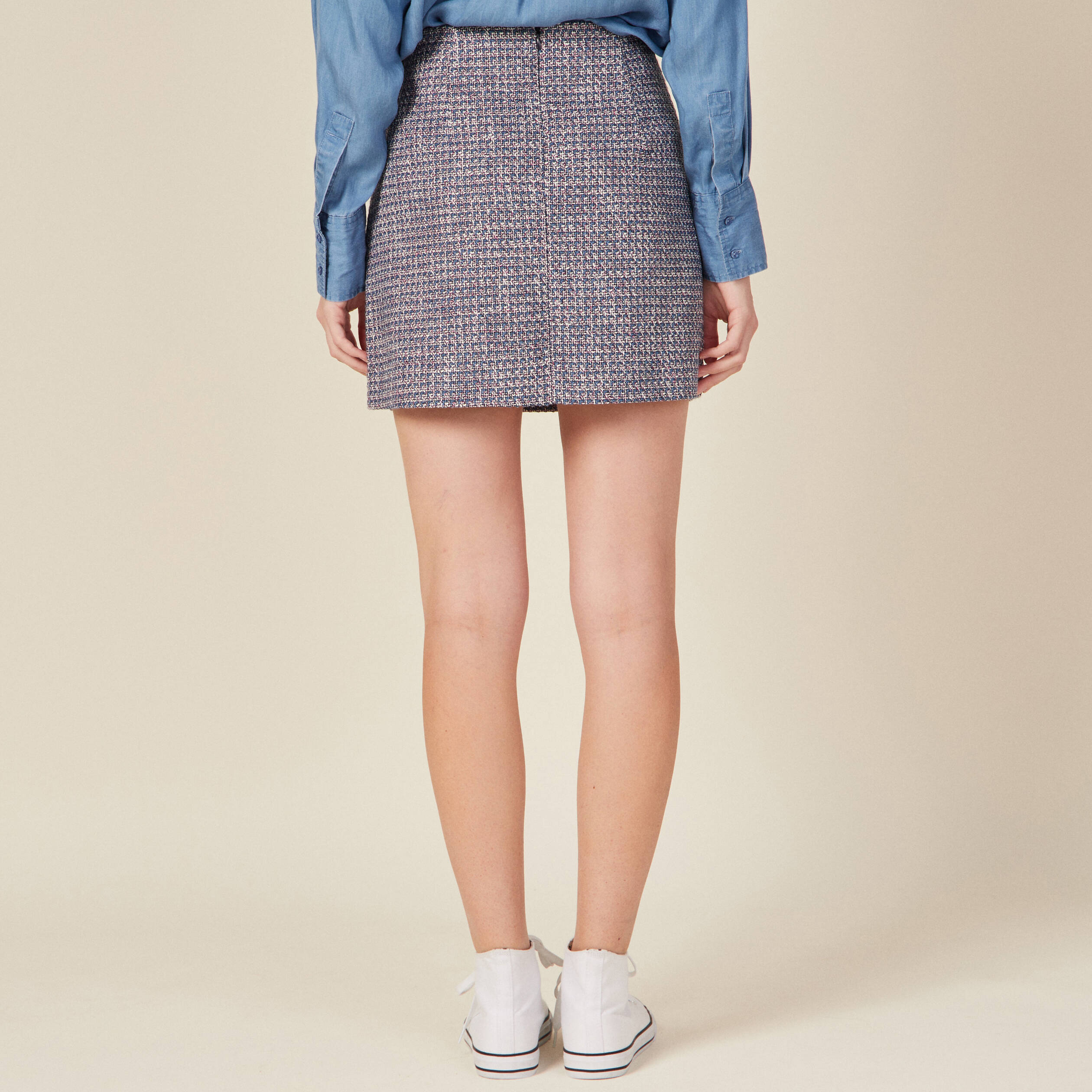 jupe trapeze bleu lavande femme Jupe trapèze bleu lavande femme