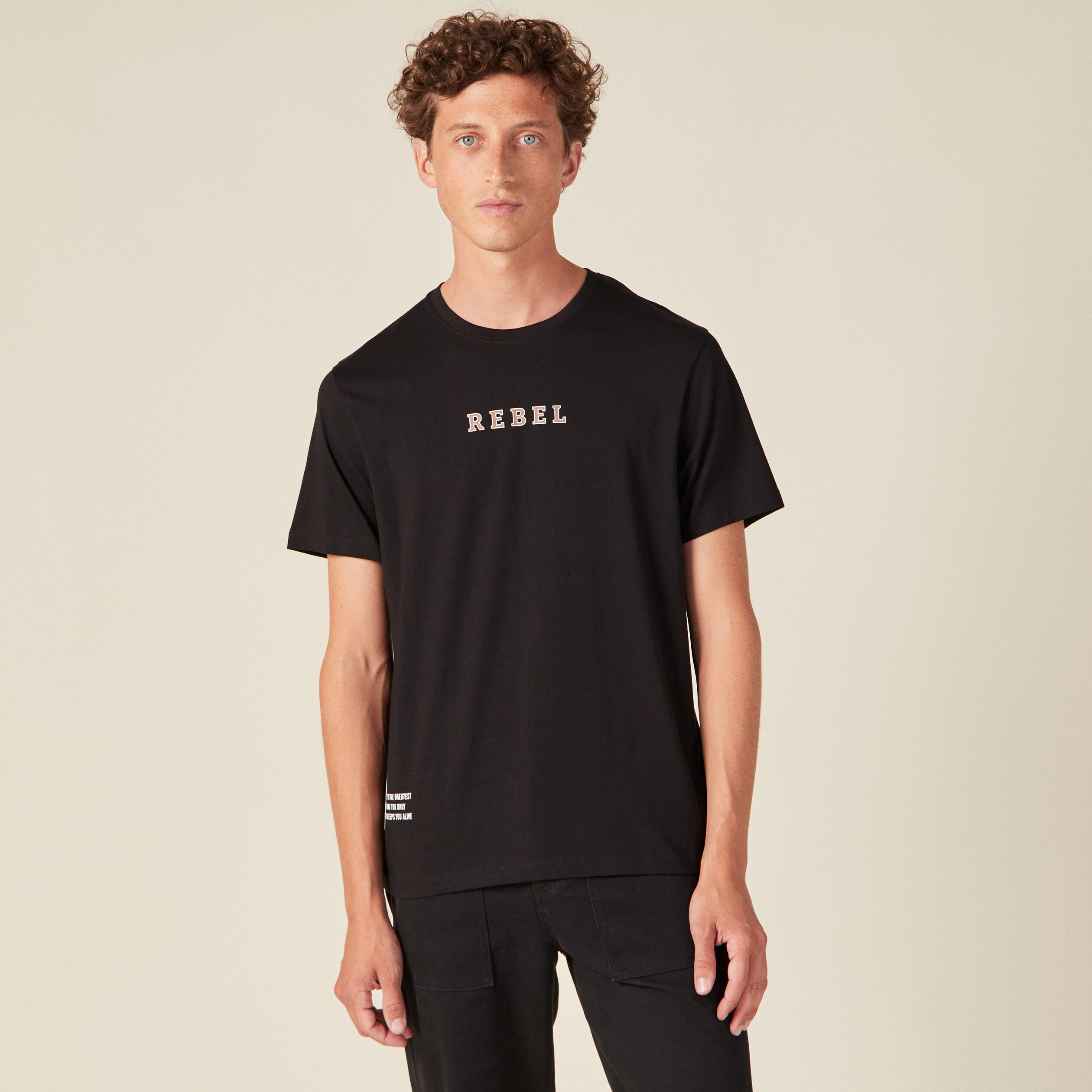 T-shirt manches courtes noir homme