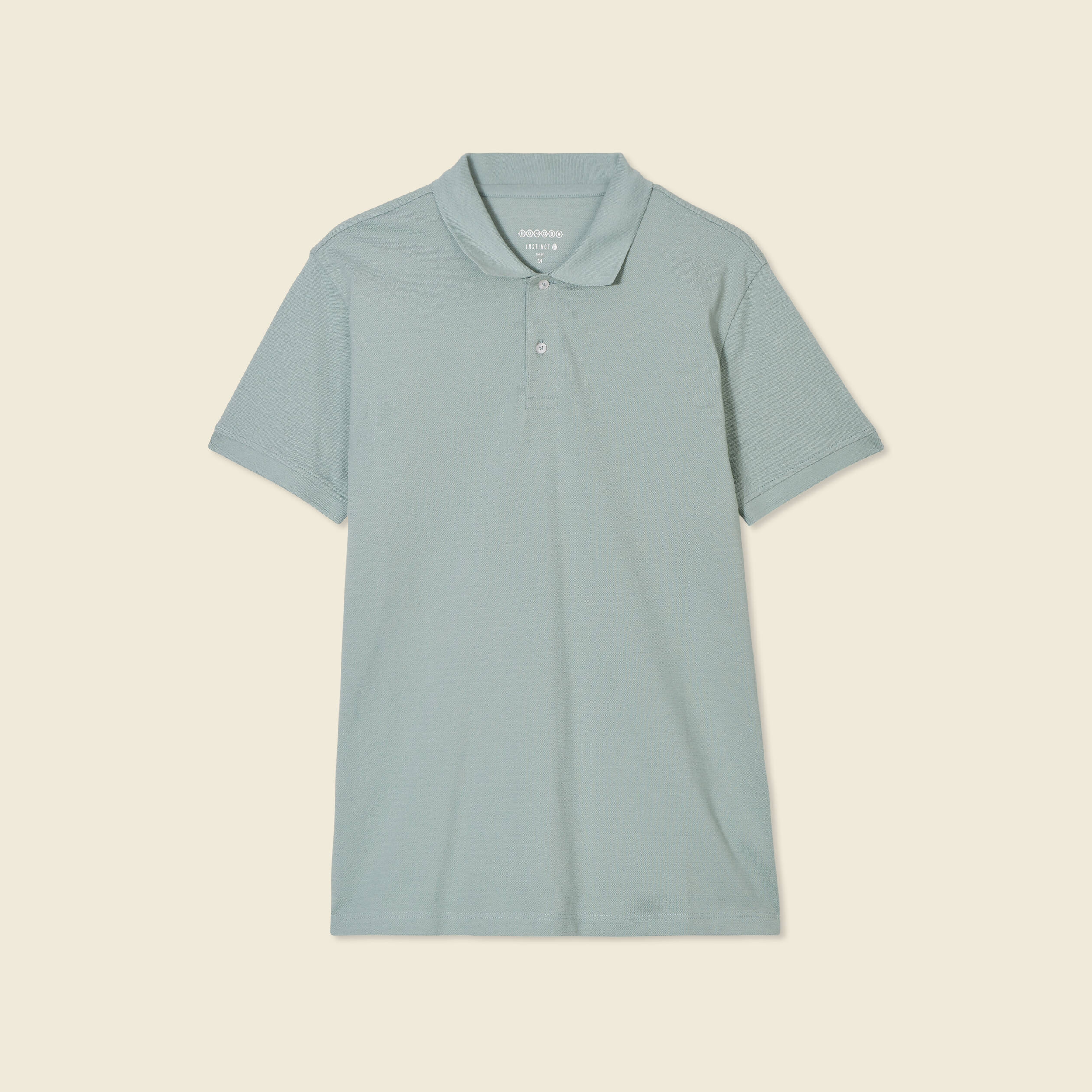 Polo cintr&eacute; en coton manches courtes vert homme
