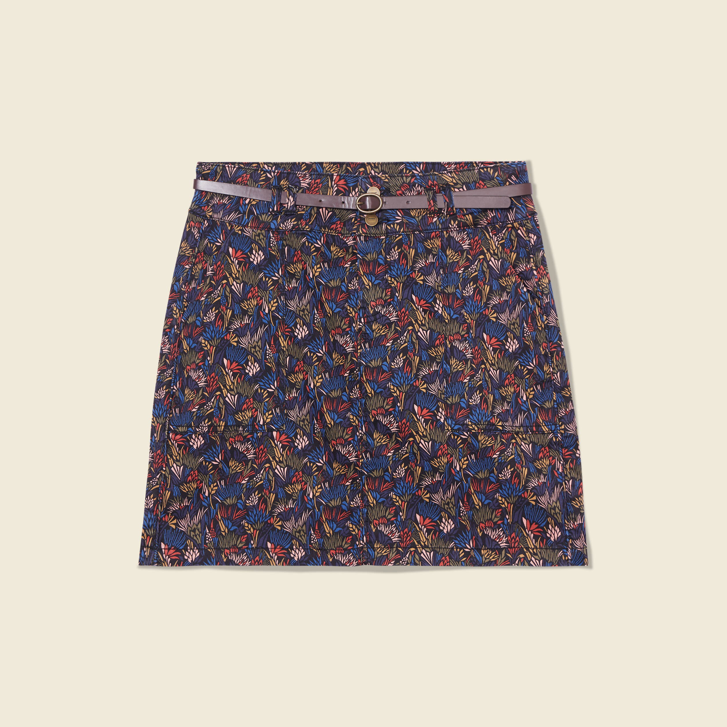 jupe droite eco responsable multicolore femme Jupe droite éco-responsable multicolore femme