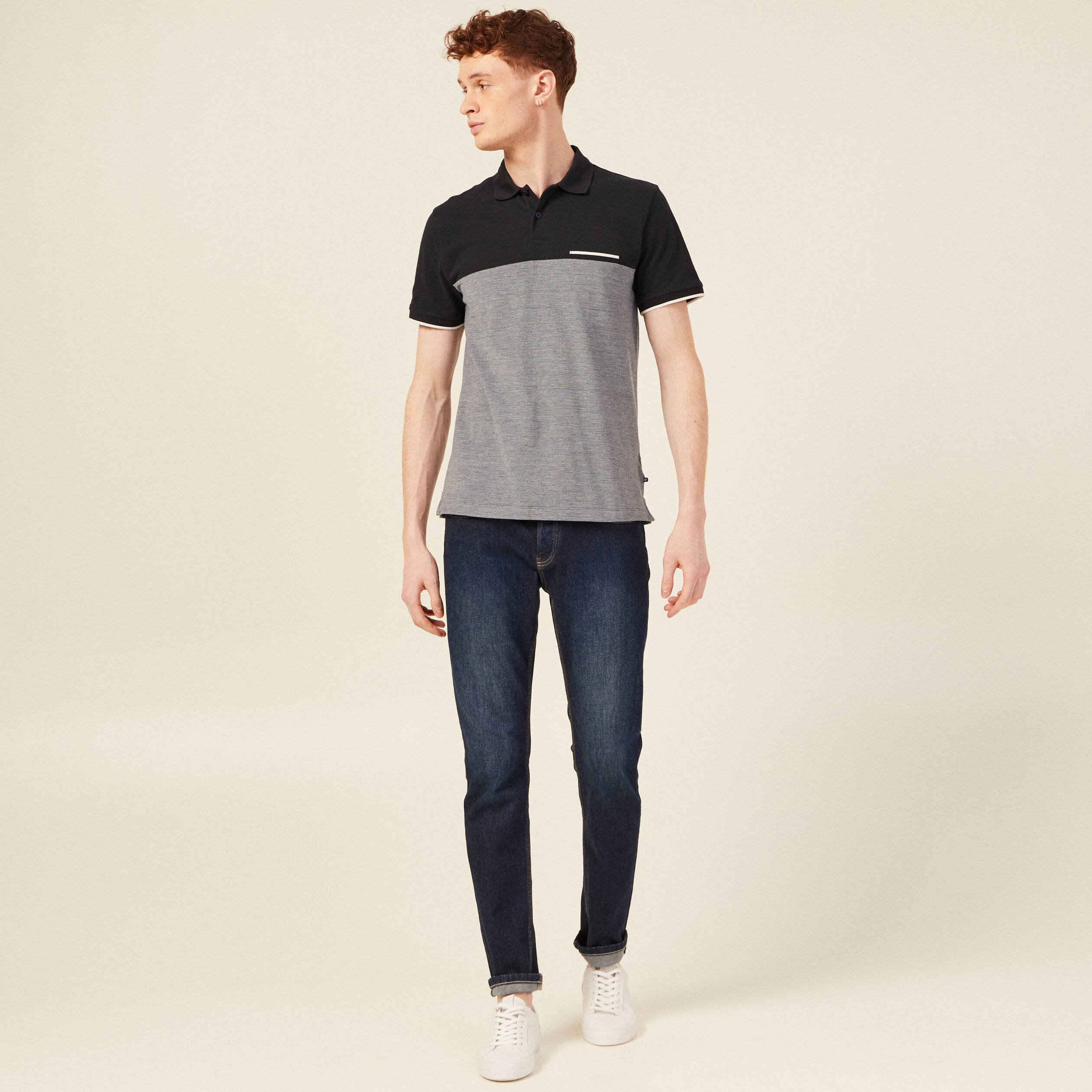 Polo éco-responsable bleu marine homme