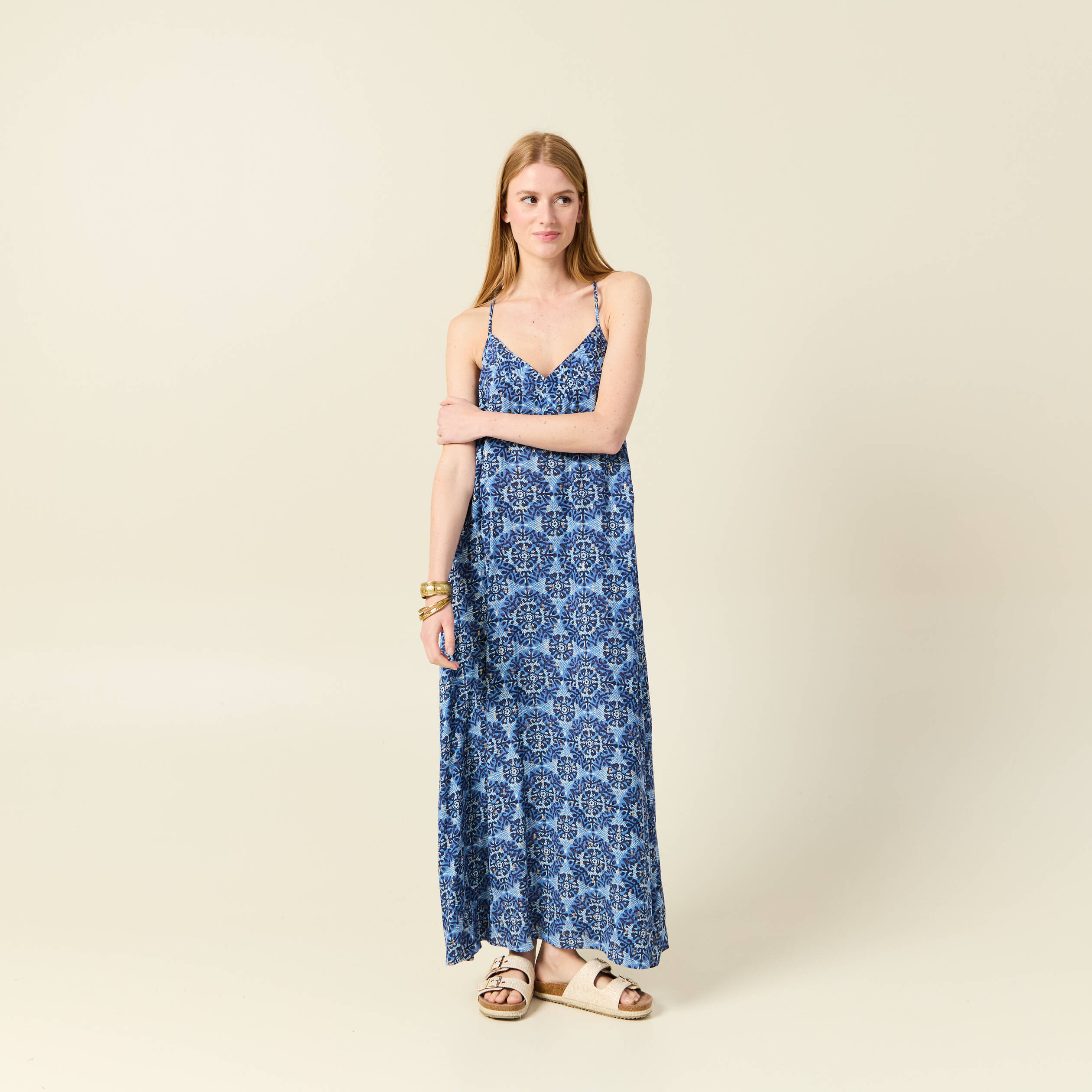 Robe Vince Camuto Bleue Plissée évasée - Taille 10, Occasion Très Bon état