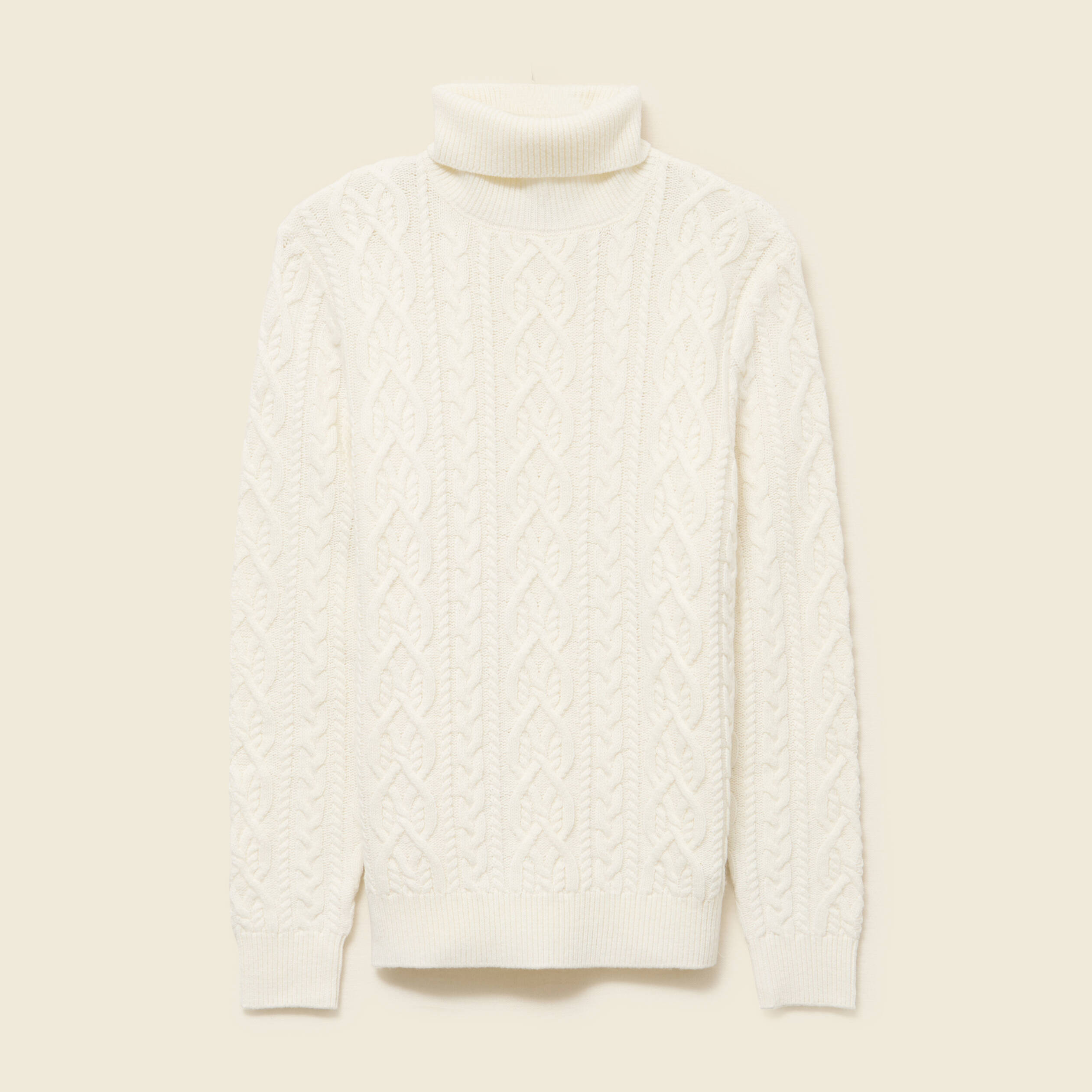 Tricot col montant ecru homme