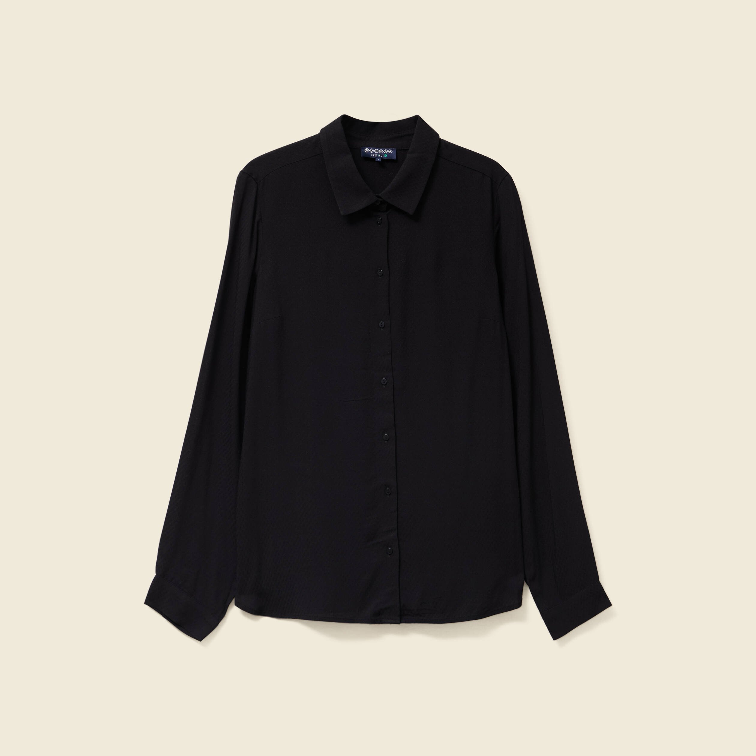 chemise manches longues fluide noir femme Chemise manches longues fluide noir femme
