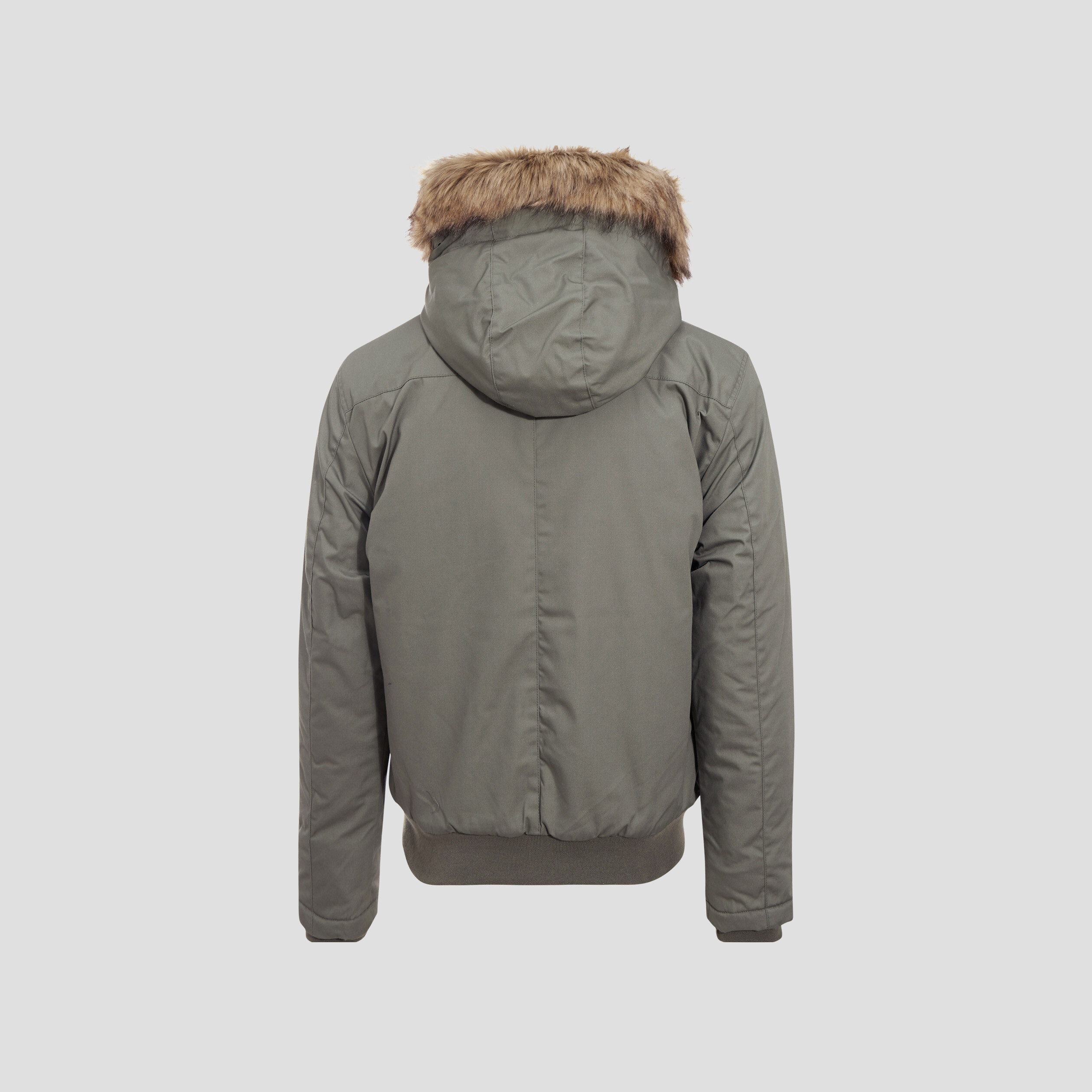 Blouson droit ?� capuche vert kaki homme | Vibs