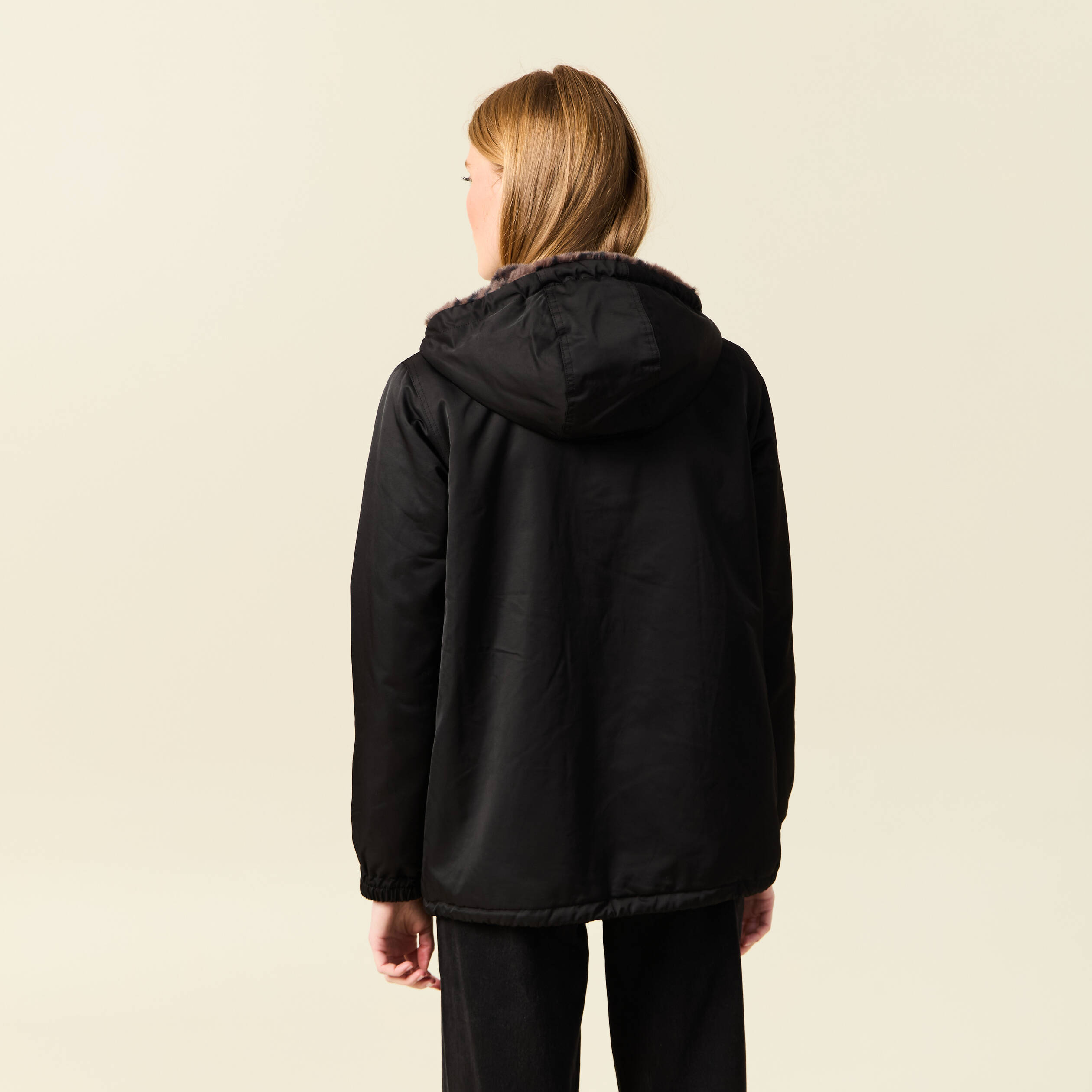 Parka r&eacute;versible noir femme