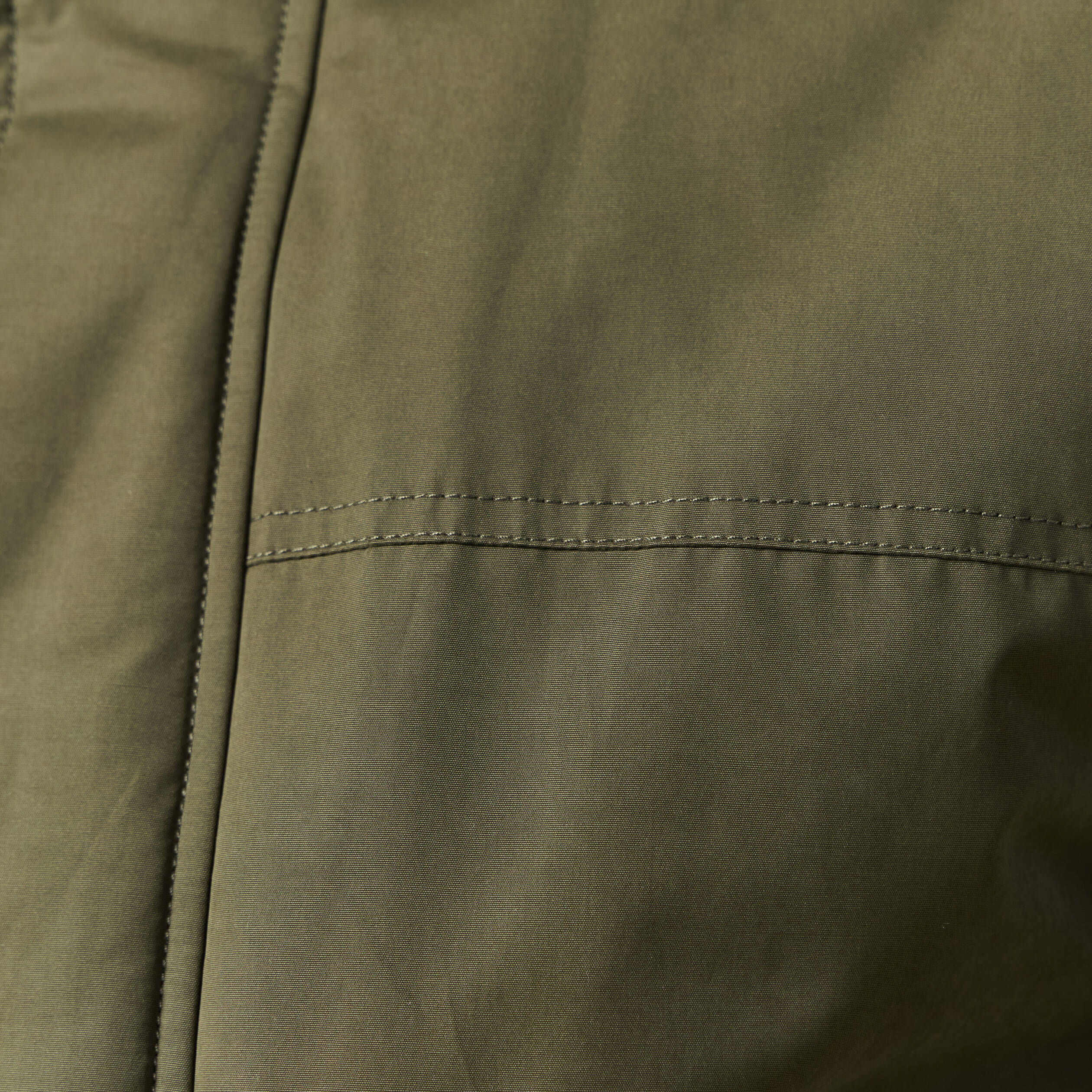 Parka droite courte &agrave; capuche vert kaki homme