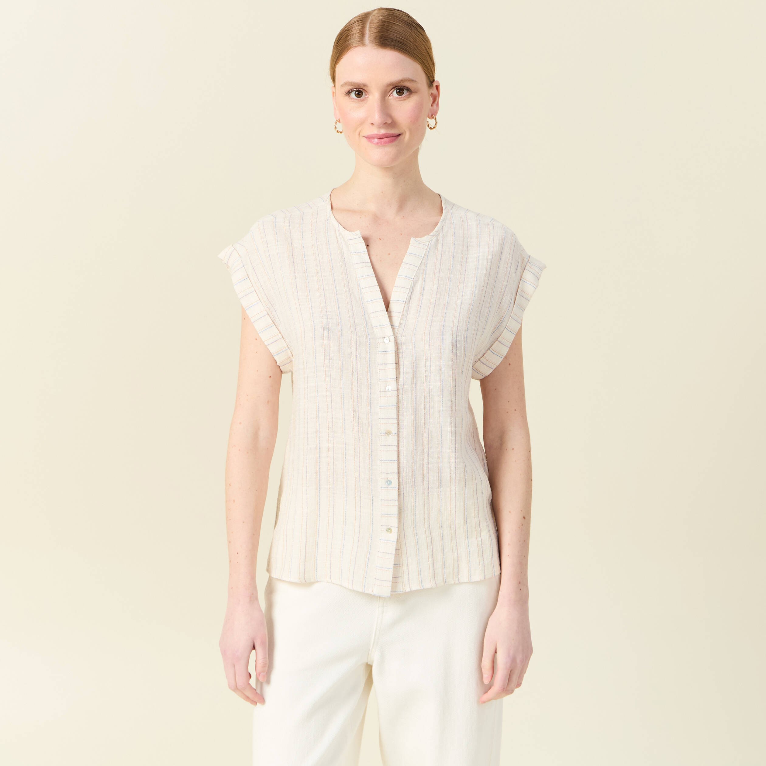 chemise manches courtes creme femme Chemise manches courtes creme femme