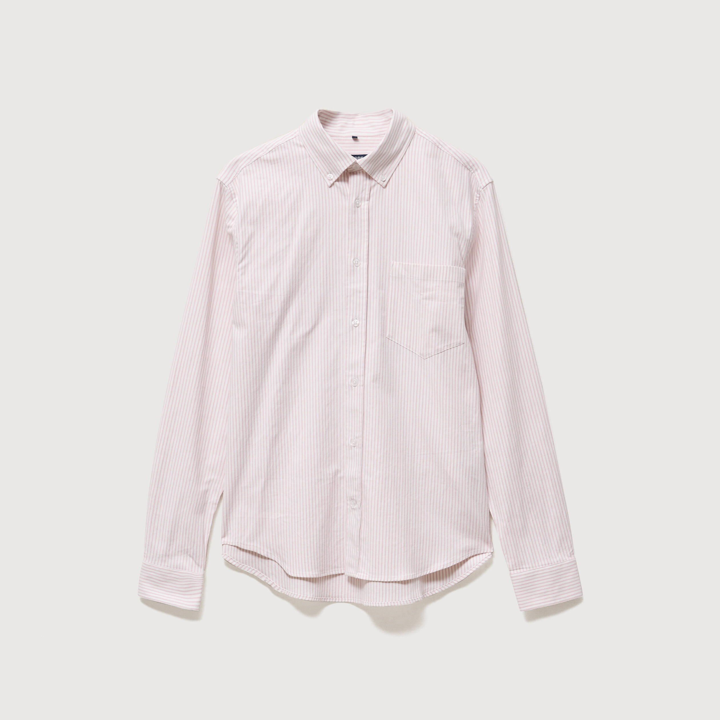 Chemise manches longues col am&eacute;ricain rose poudr&eacute;e homme