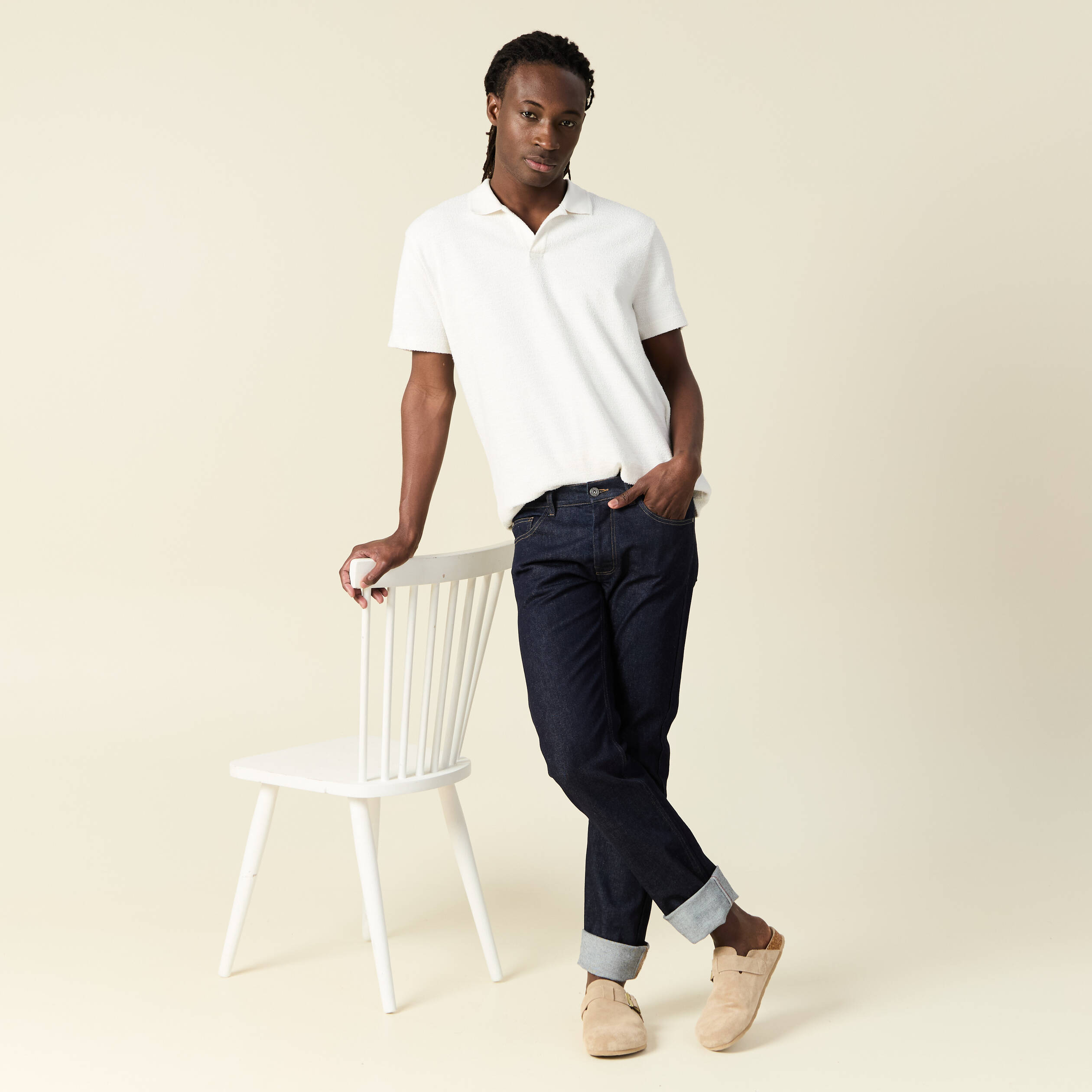 polo manches courtes ecru homme Polo manches courtes ecru homme