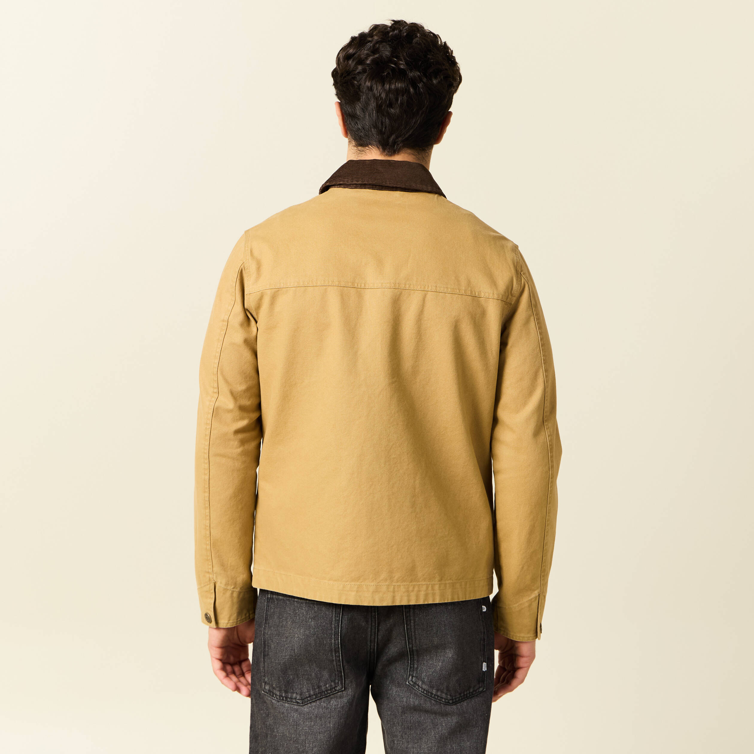 Bonobo Veste Longue Camel Homme Veste Zippée Col Velours