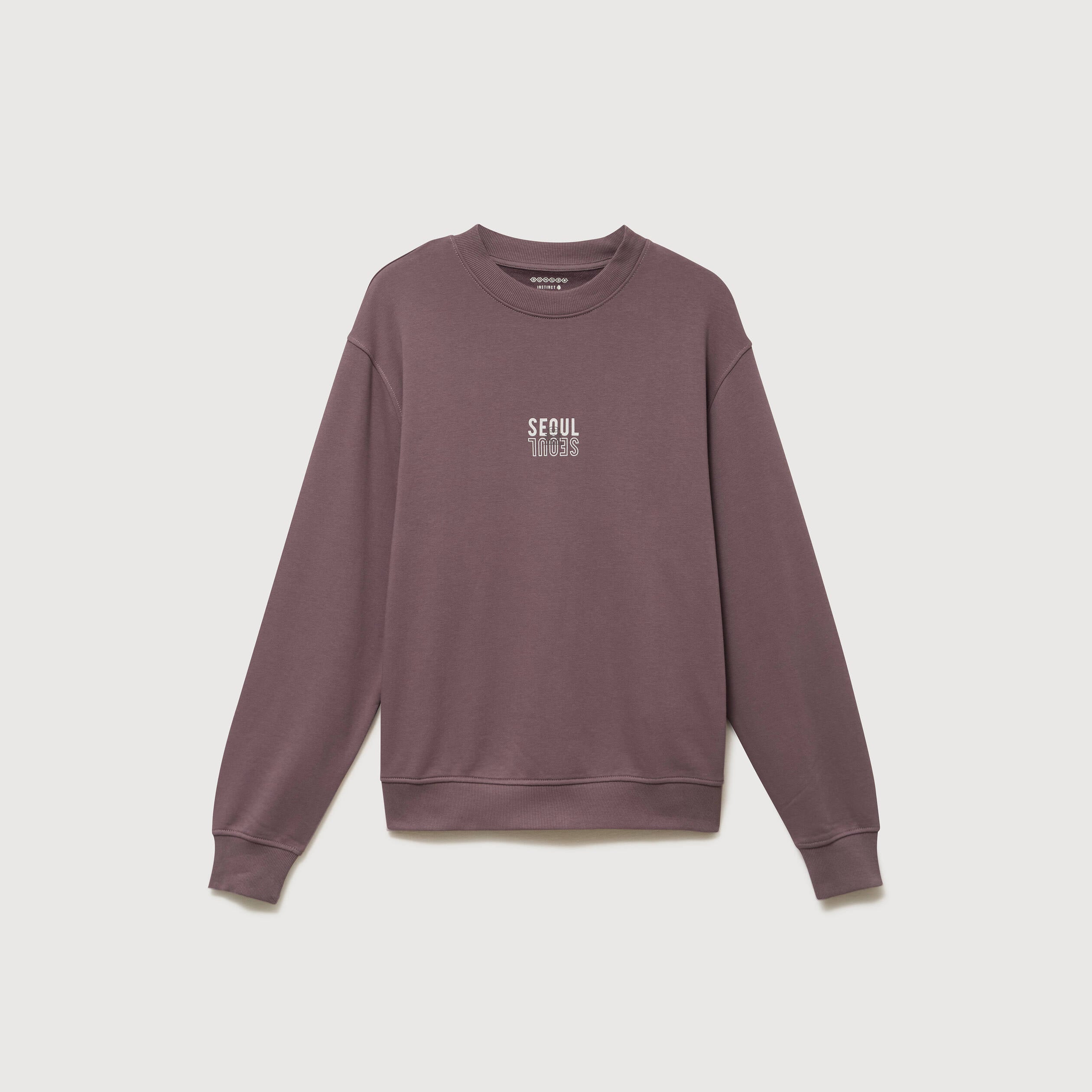 Sweat col rond manches longues mauve homme