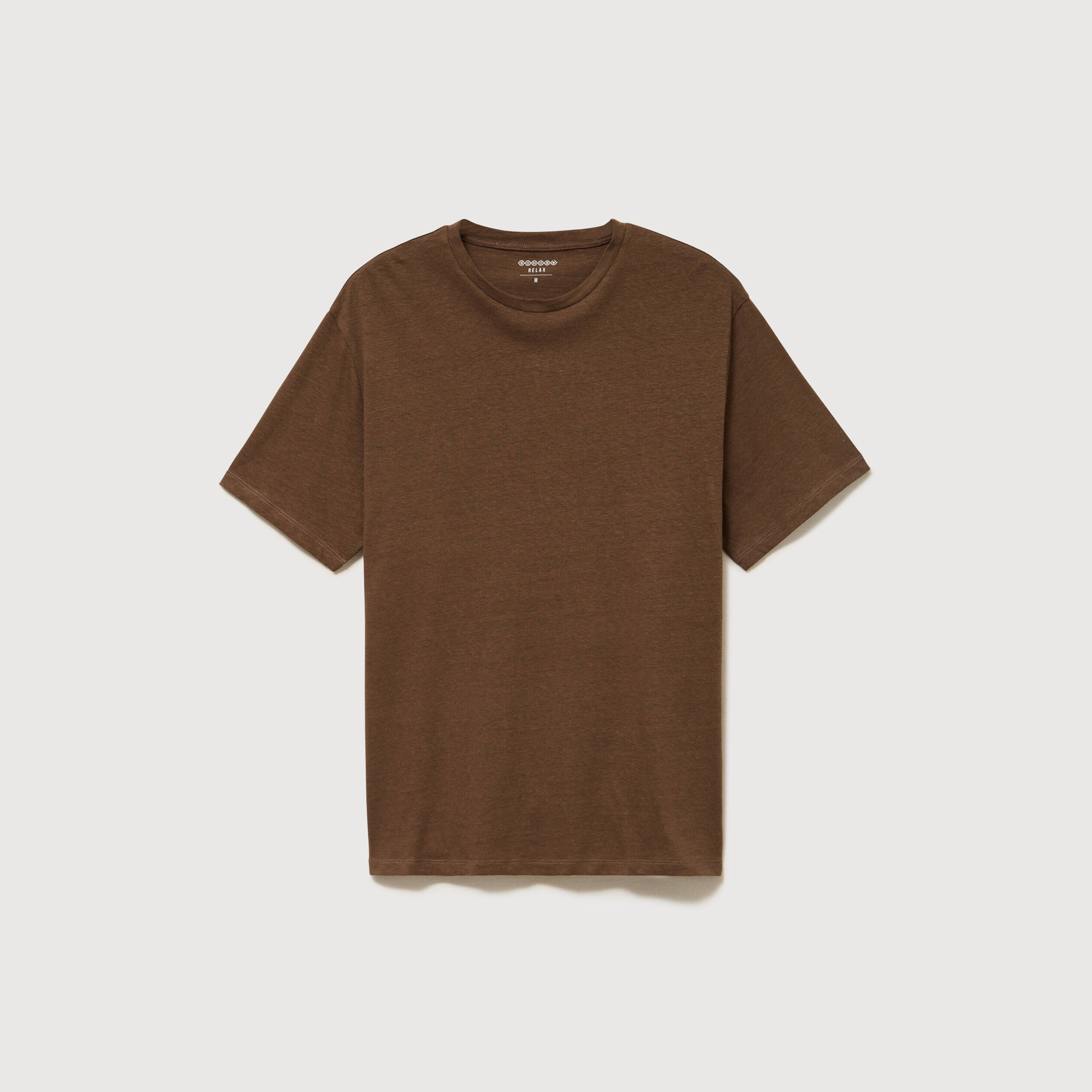 T-shirt ras de cou manches courtes taupe homme