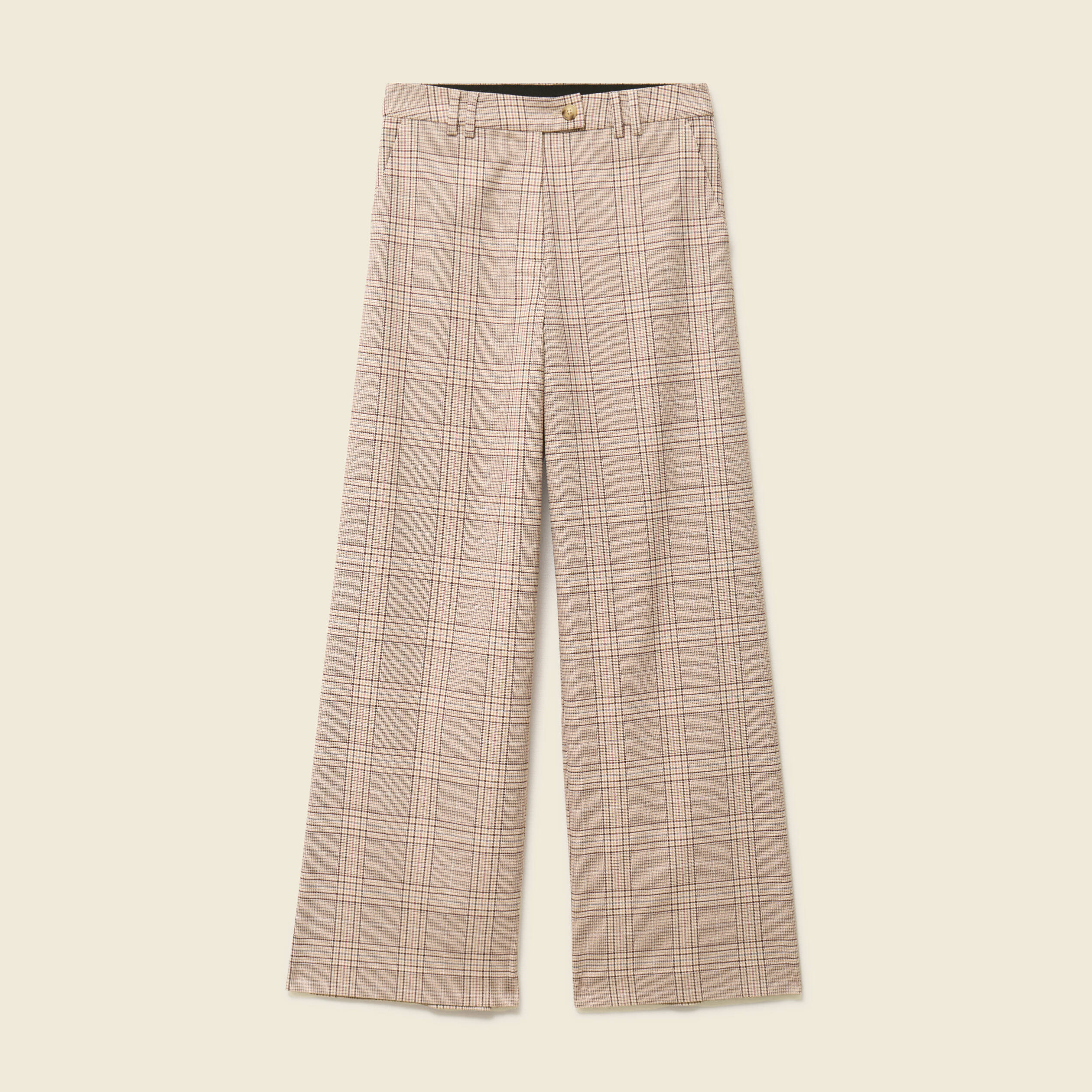 Pantalon loose taille standard fluide beige femme